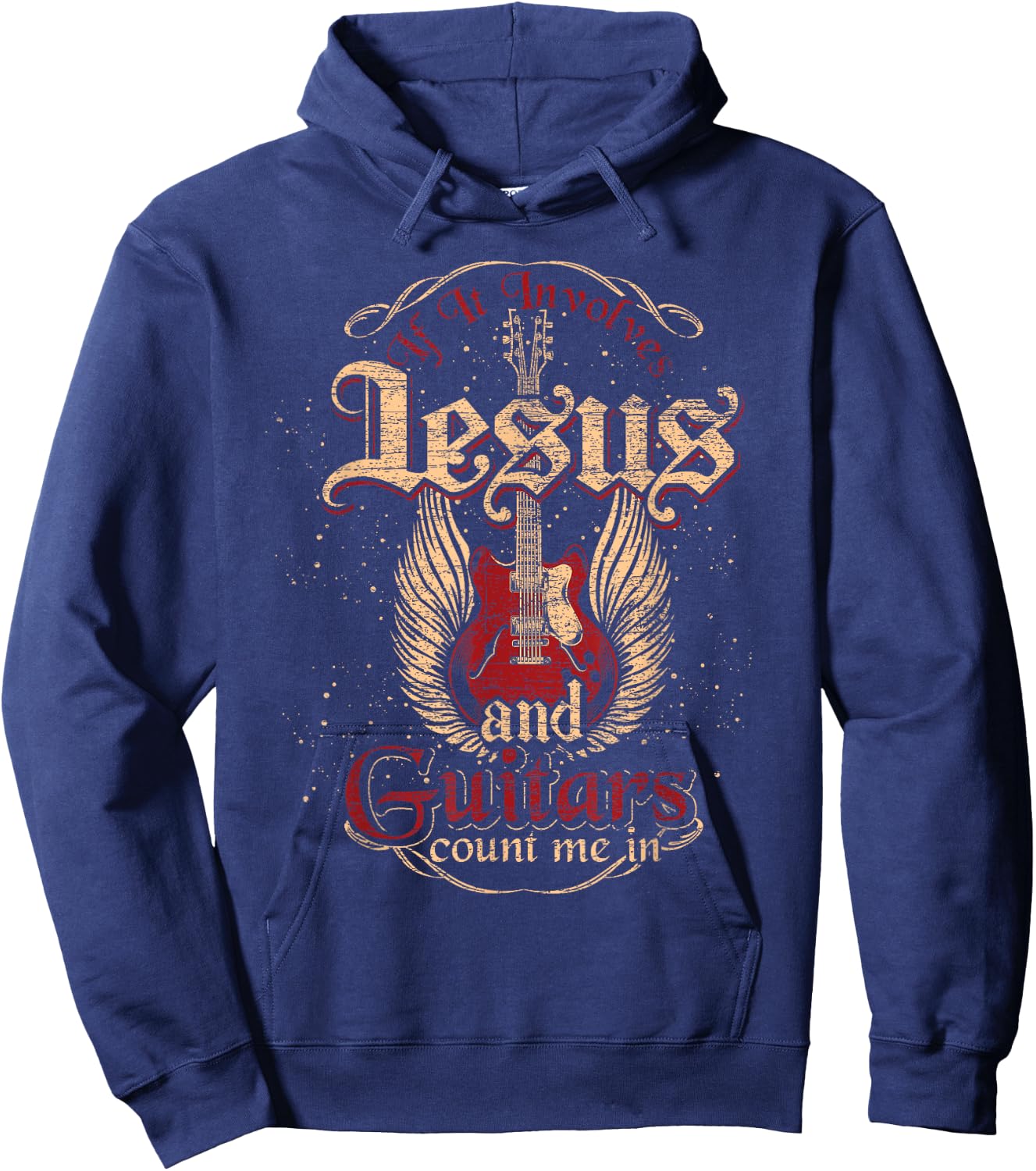 Guitarist Guitar Musician Christian Music Jesus Hoodie - Hoodie | Navy