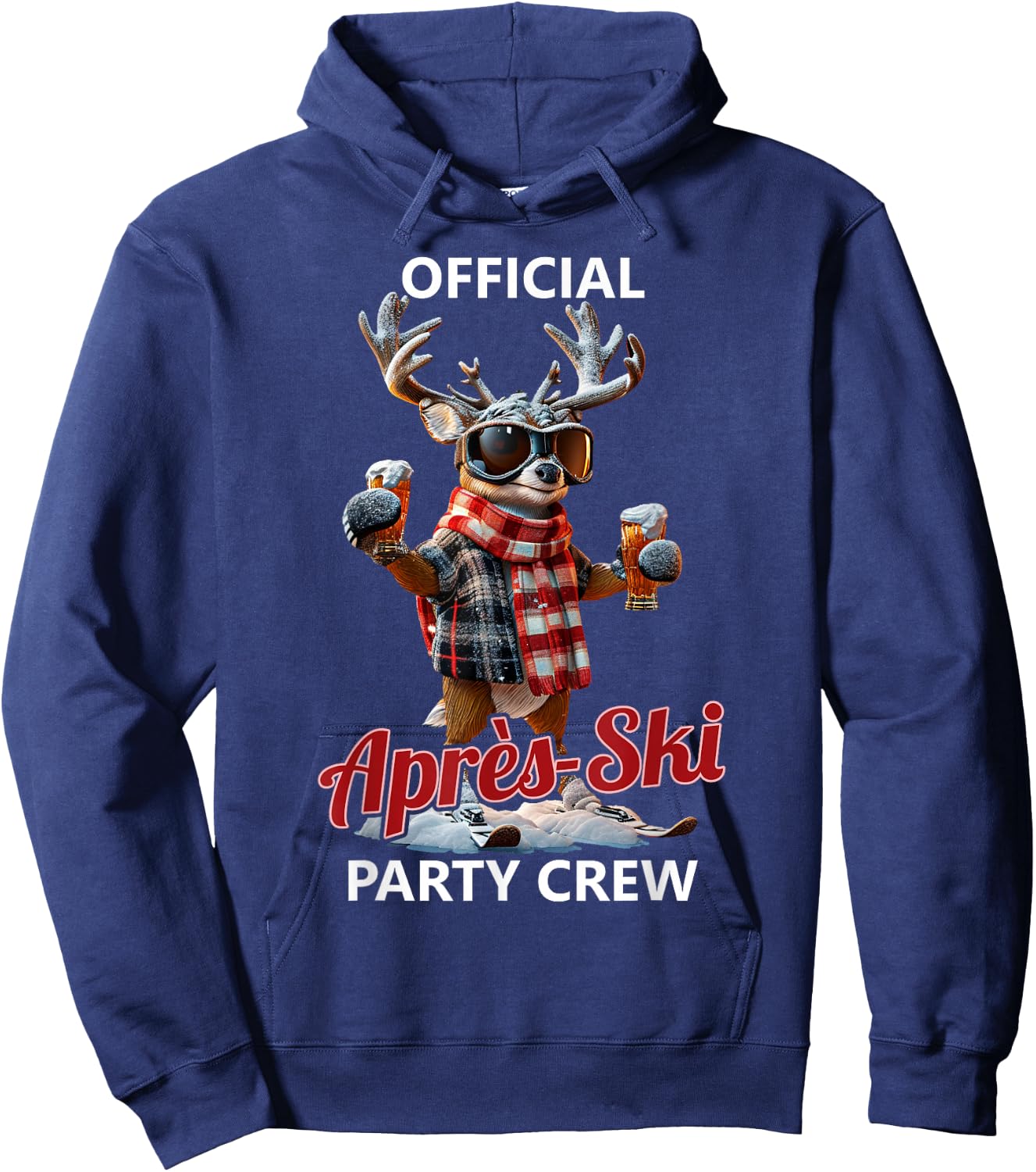 Skiing Official Après-Ski Party Crew Hoodie - Hoodie | Navy