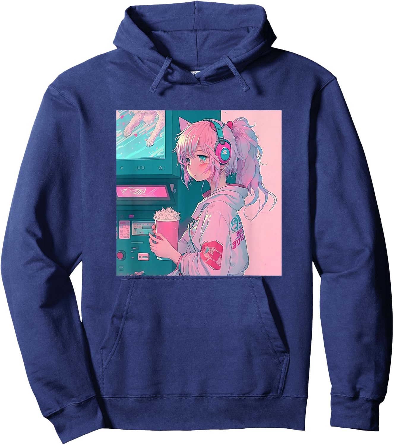 Japanese Anime Girl Hoodie - Hoodie | Navy