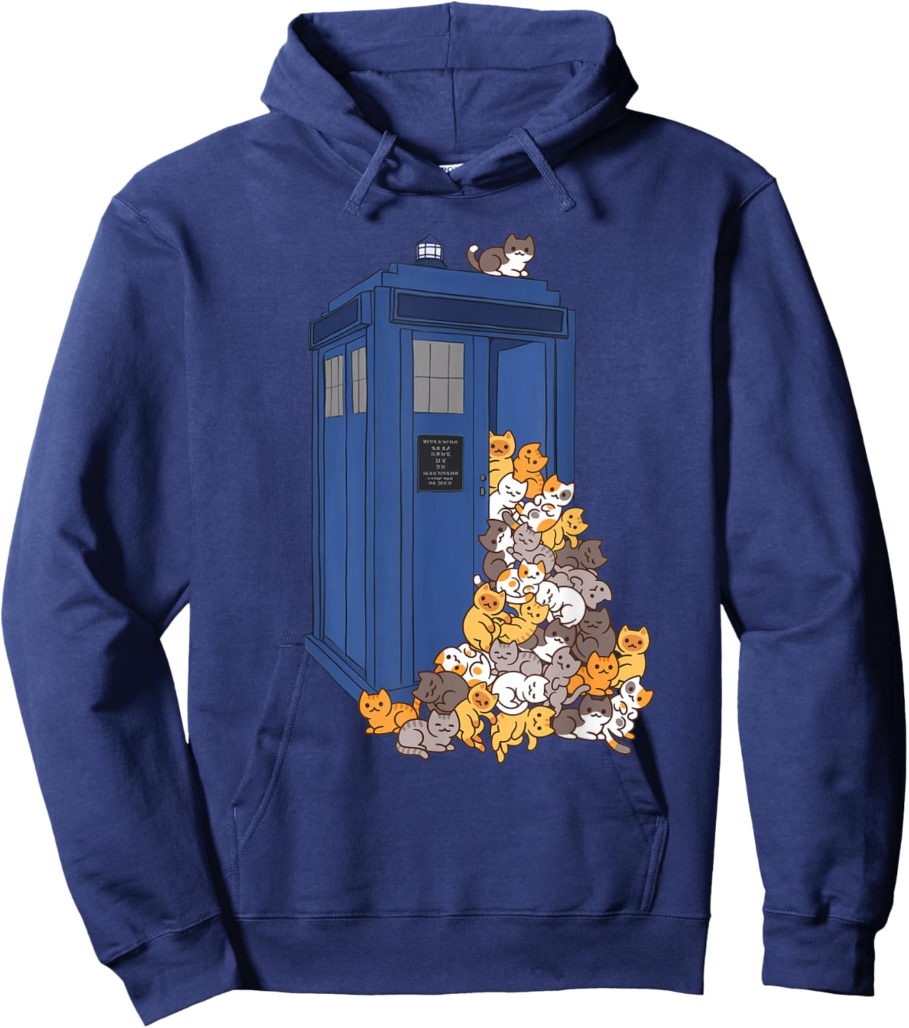 Tardis Funny Cats Vintage Retro Kitten Box Hoodie - Hoodie | Navy