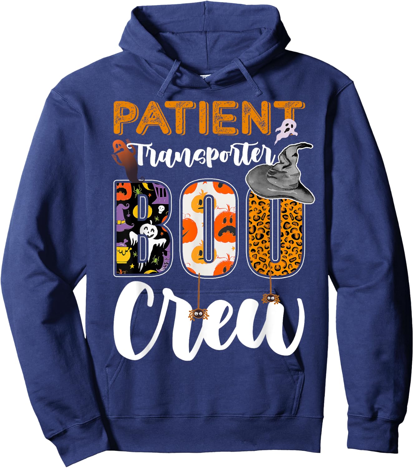 Patient Transporter Boo Crew Halloween Matching Hoodie - Hoodie | Navy