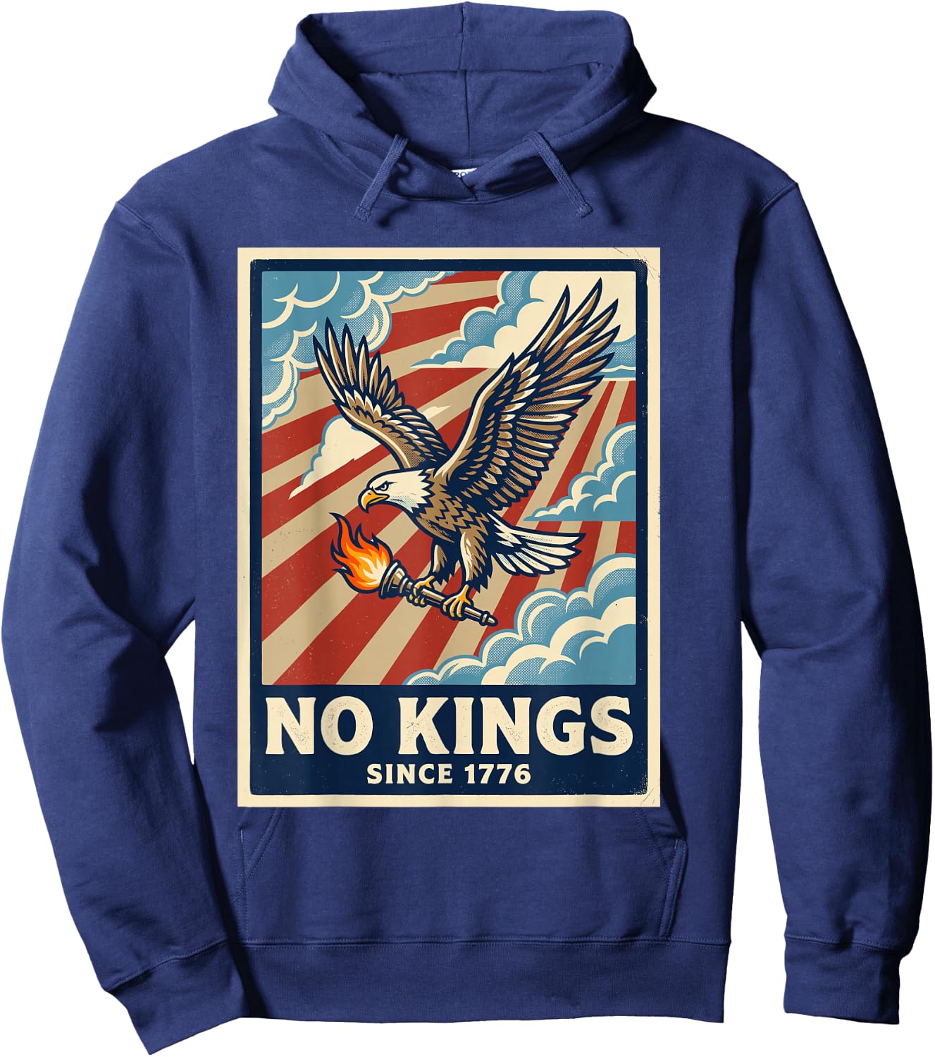 Poster Aigle No Kings in America Hoodie - Hoodie | Navy