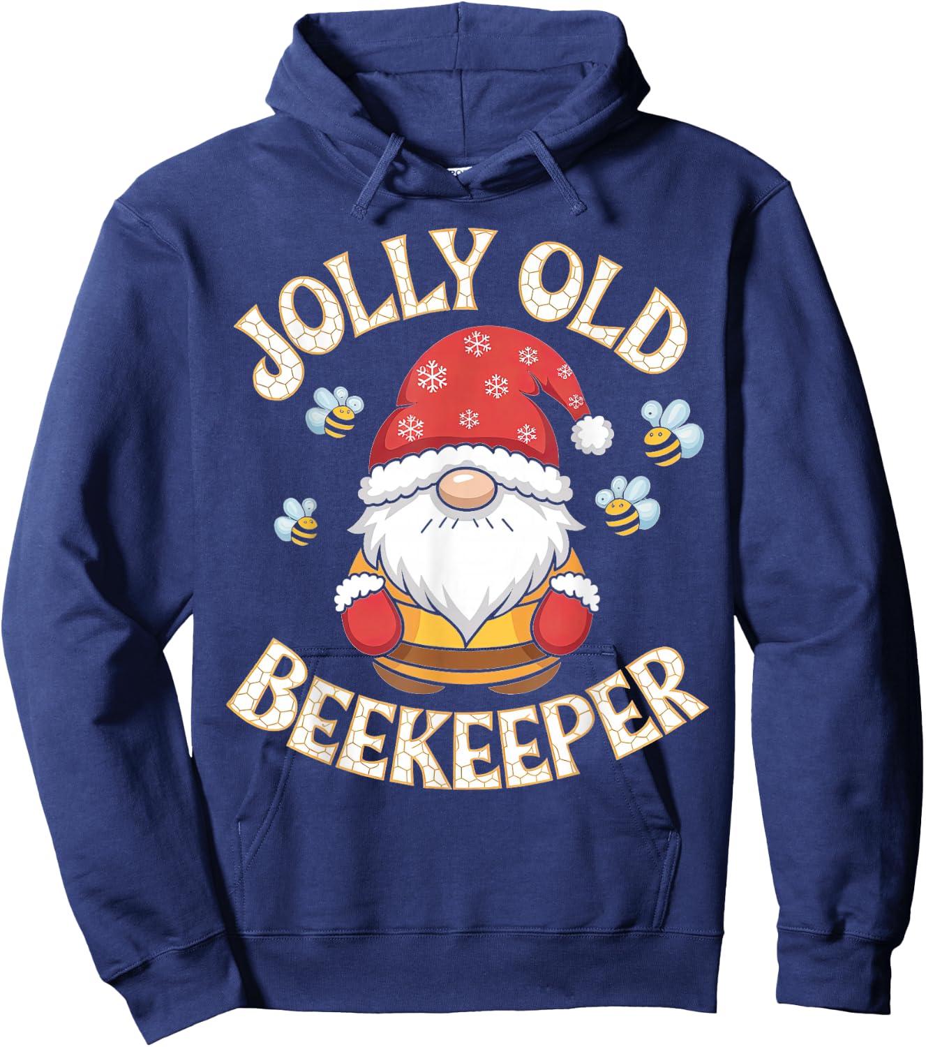 Jolly Old Beekeeper Christmas Gnome Fun Hoodie - Hoodie | Navy
