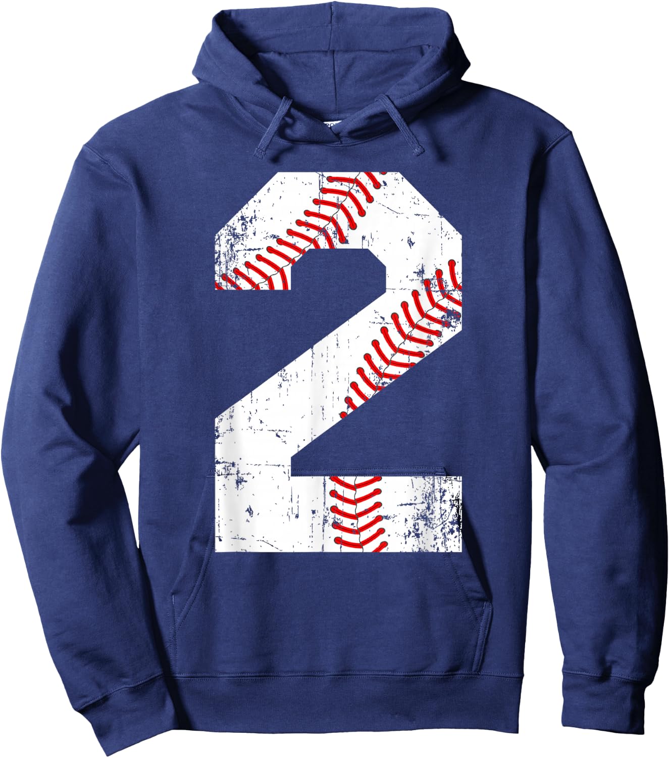 Vintage Baseball 2 Jersey Number Hoodie - Hoodie | Navy