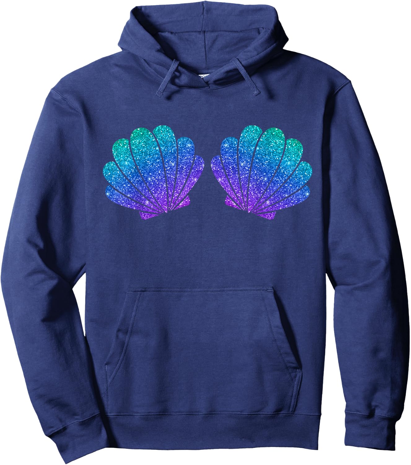 Mermaid Sea Shell Bra Costume Hoodie - Hoodie | Navy