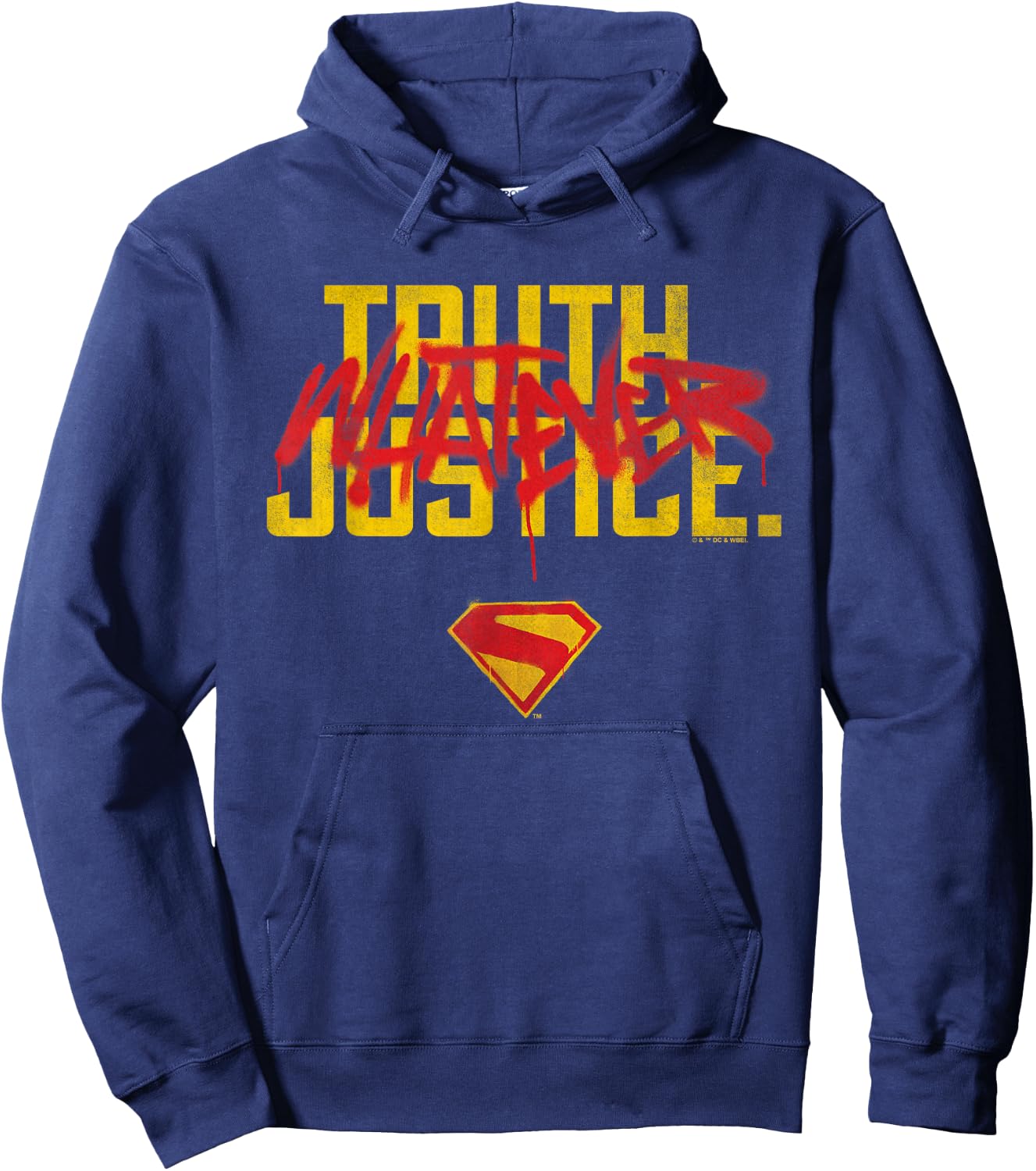 Supergirl 2026 Truth Justice Whatever Graffiti Hoodie - Hoodie | Navy