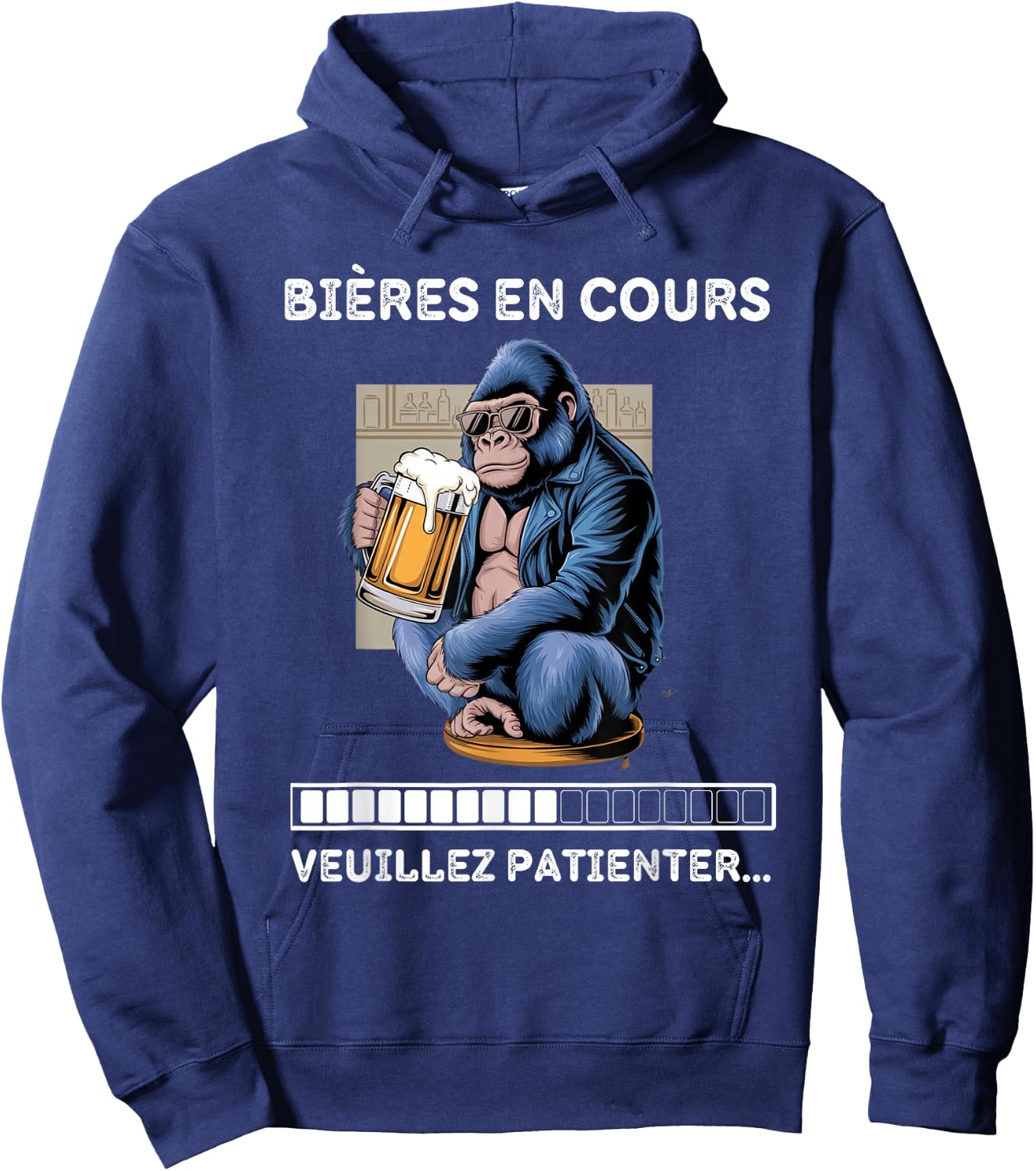 Gift beer aperitif humour man gorilla Hoodie - Hoodie | Navy