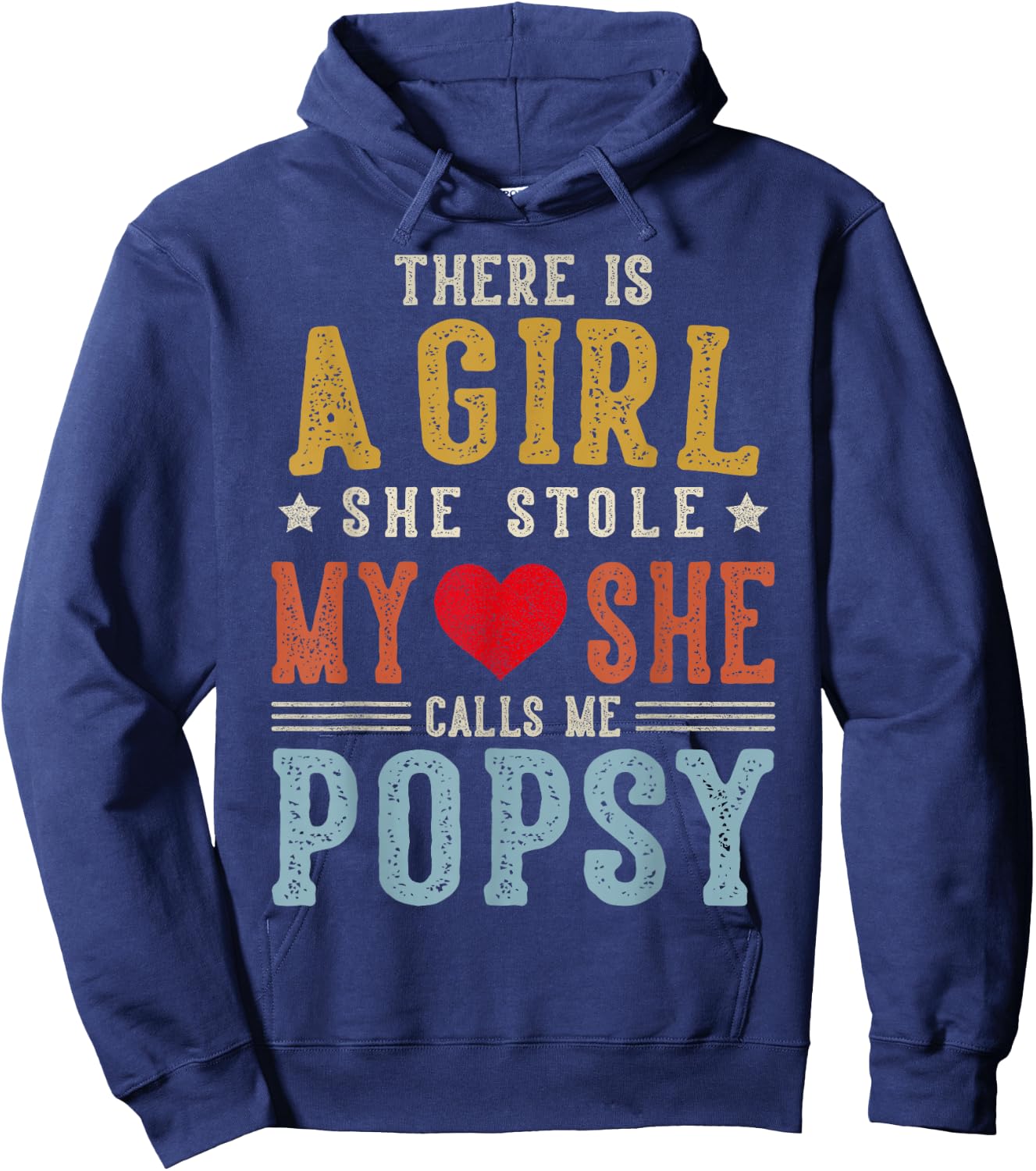 She Calls Me POPSY Funny Fathers Day Grandpa Hoodie - Hoodie | Navy