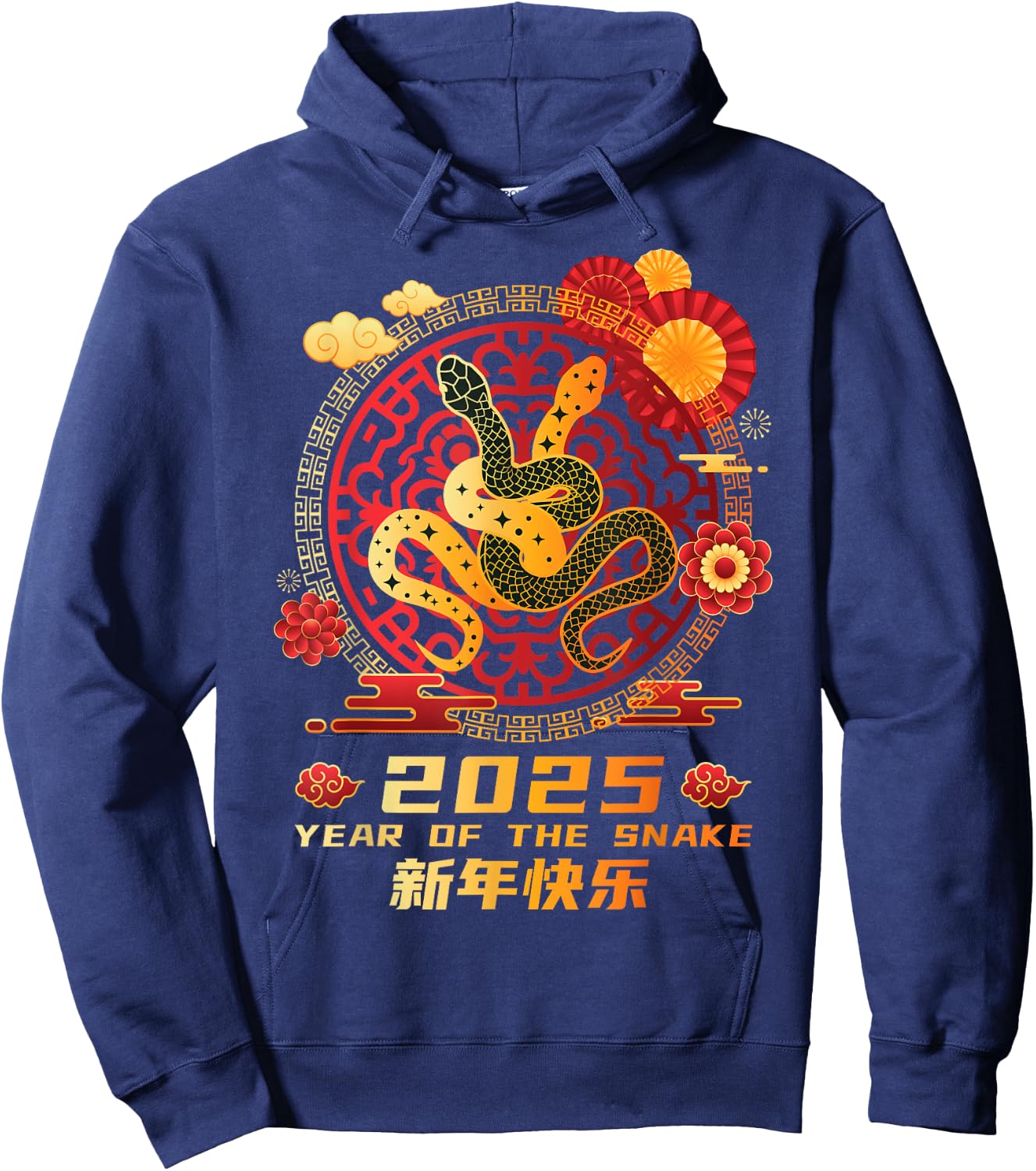 Year of the Snake 2025 Chinese Zodiac New Year Hoodie - Hoodie | Navy