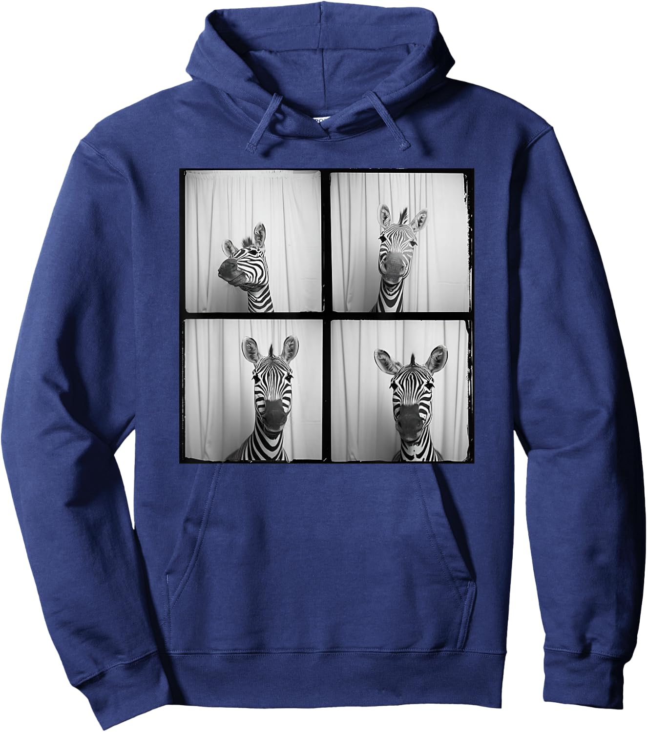 Cute Zebra Face Photobooth Safari Zoo Animal Hoodie - Hoodie | Navy