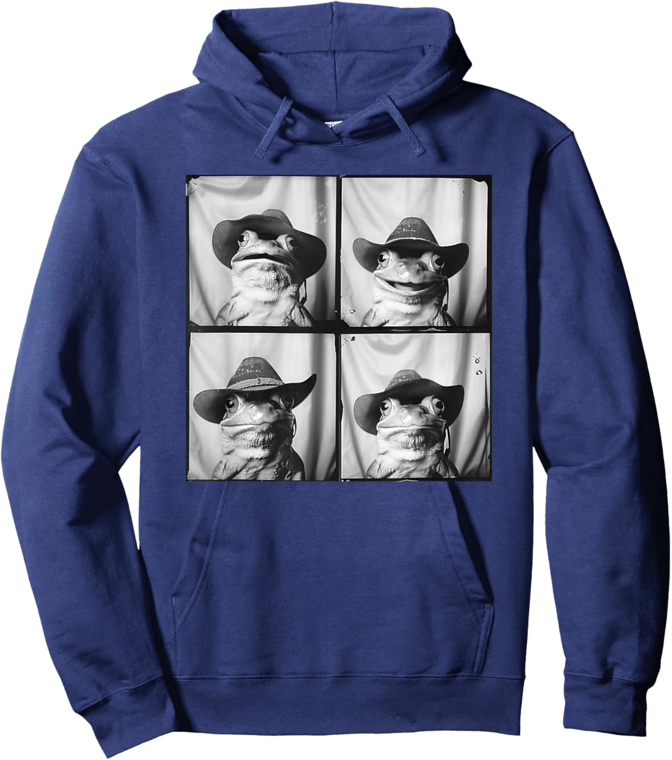 Frog Wearing Cowboy Hat Funny Animal Hoodie - Hoodie | Navy