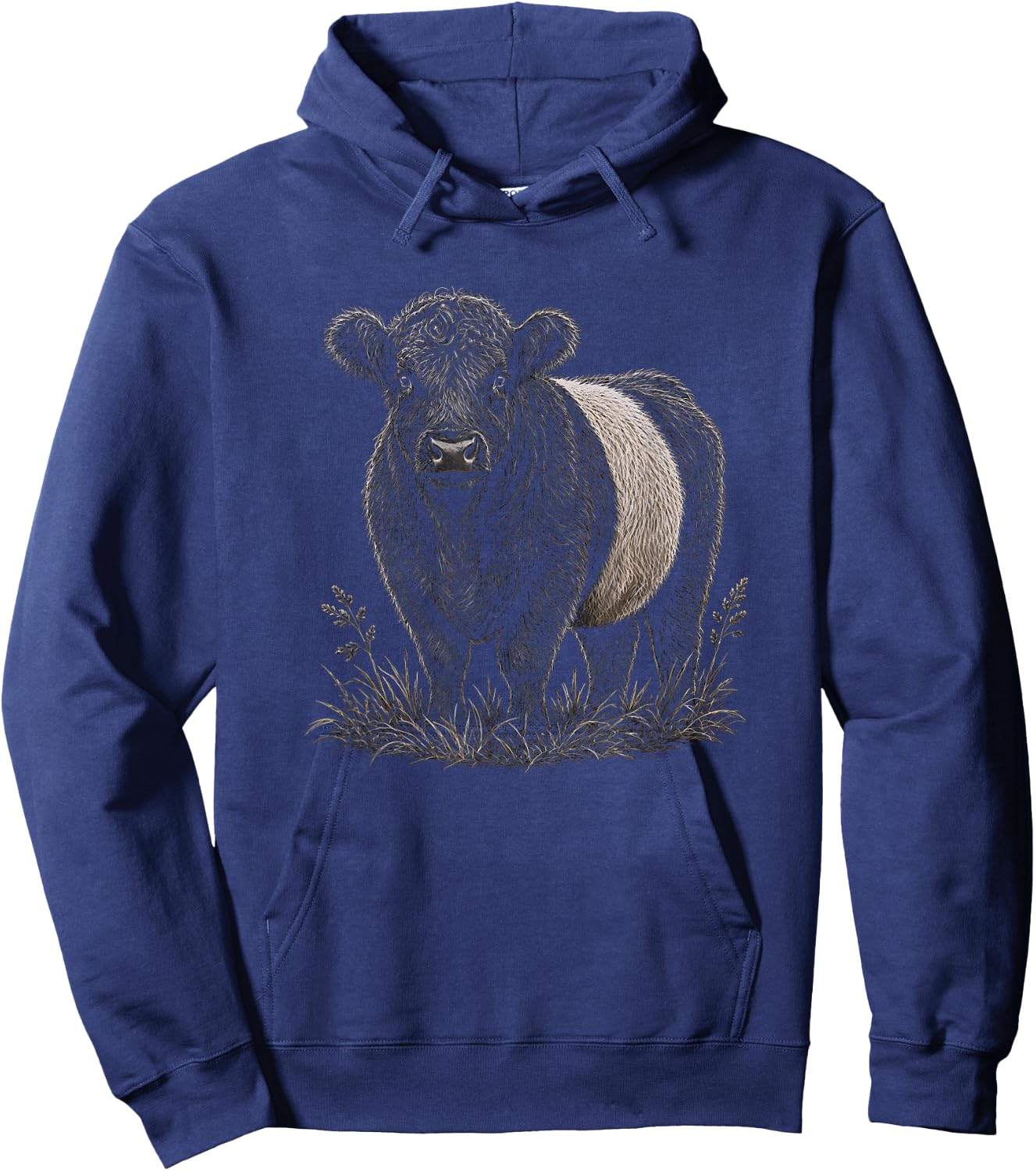Belted Galloway Cow Graphic Artwork Design Hoodie - Hoodie | Navy