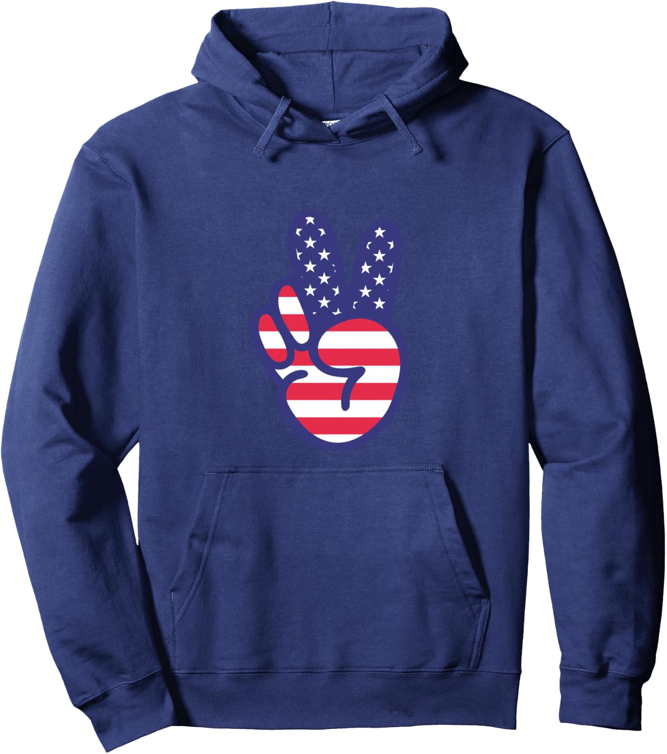 Peace Sign American Flag Hoodie - Hoodie | Navy