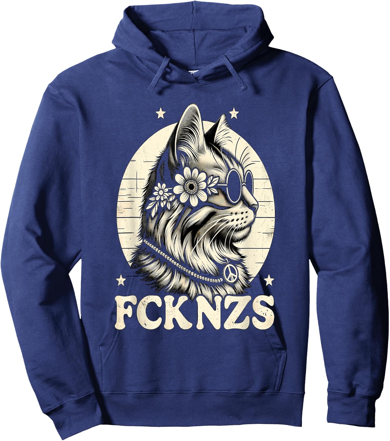FCK NZS Cute Cat , black Hoodie - Hoodie | Navy