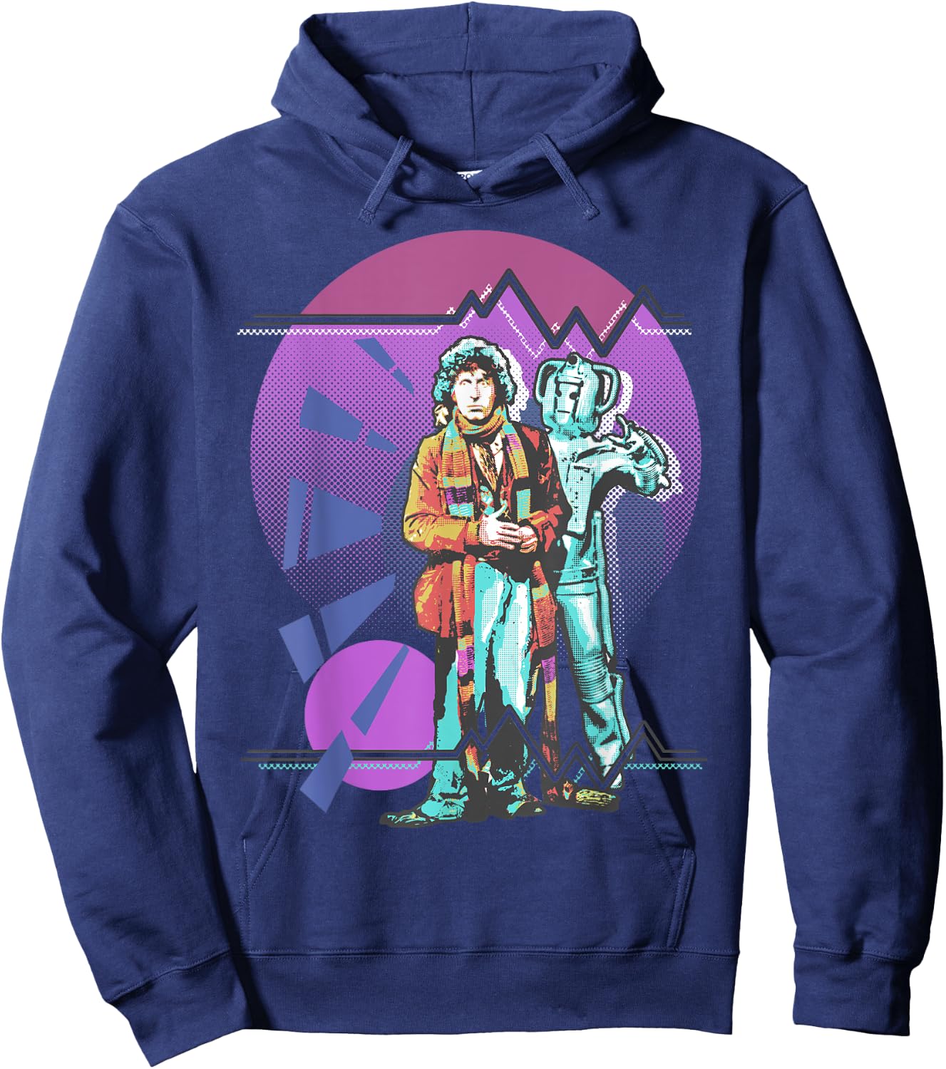 Pop Art 4th Doctor Baker Cosmic Time Travel Fan Hoodie - Hoodie | Navy