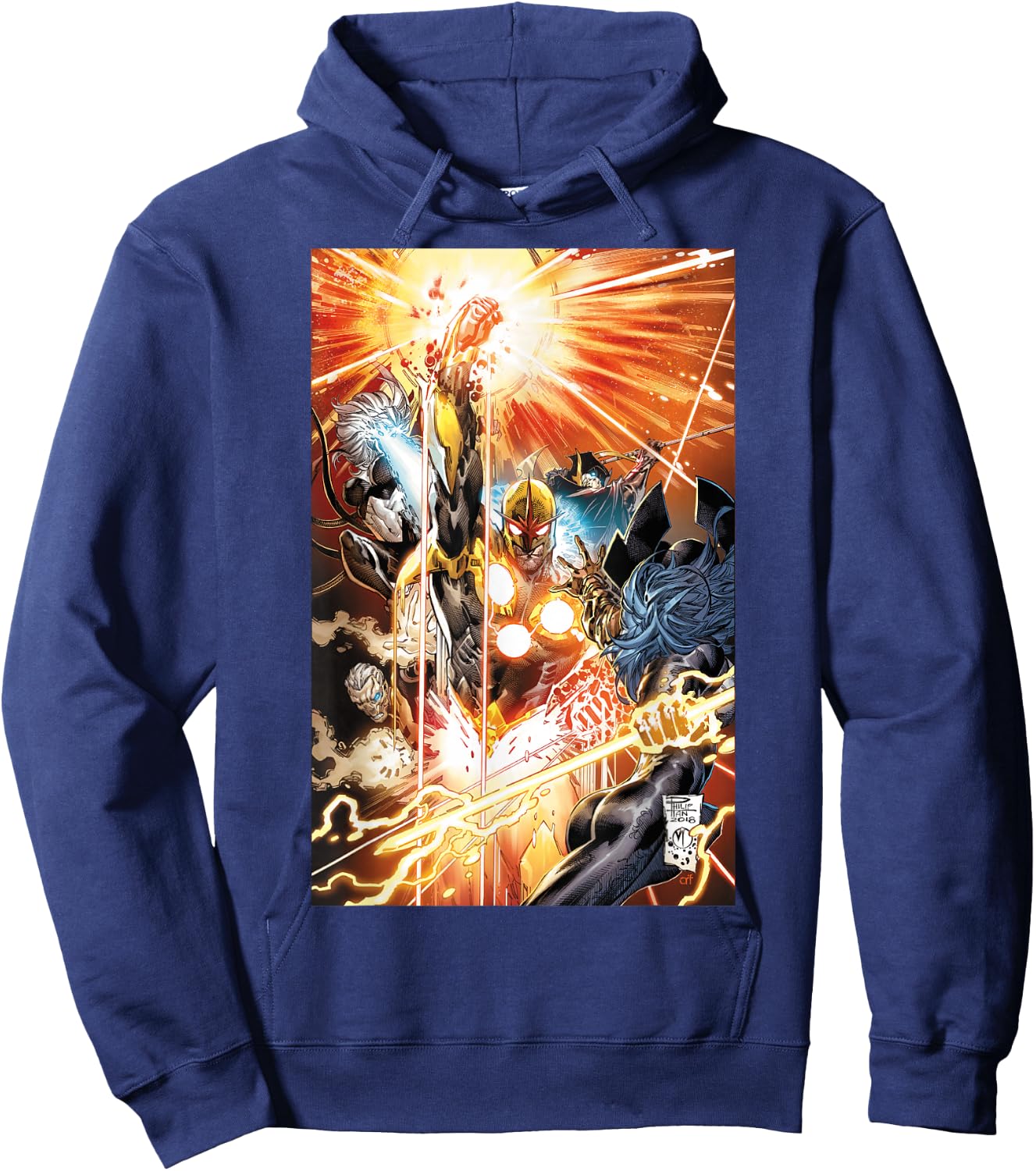Marvel Nova Classic Portrait Poster Hoodie - Hoodie | Navy