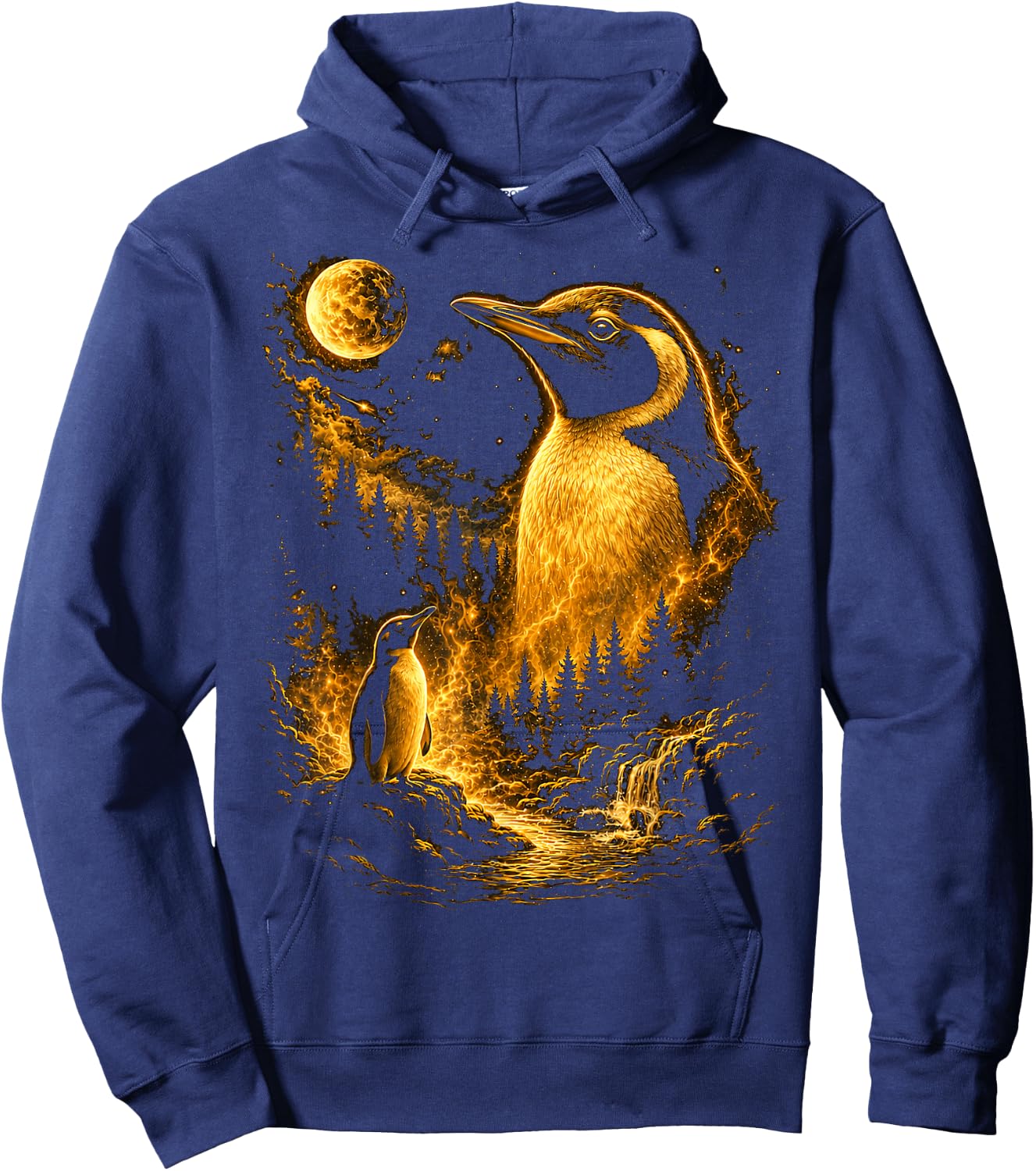 Cute Penguin Men Boys Vintage Nature Hoodie - Hoodie | Navy