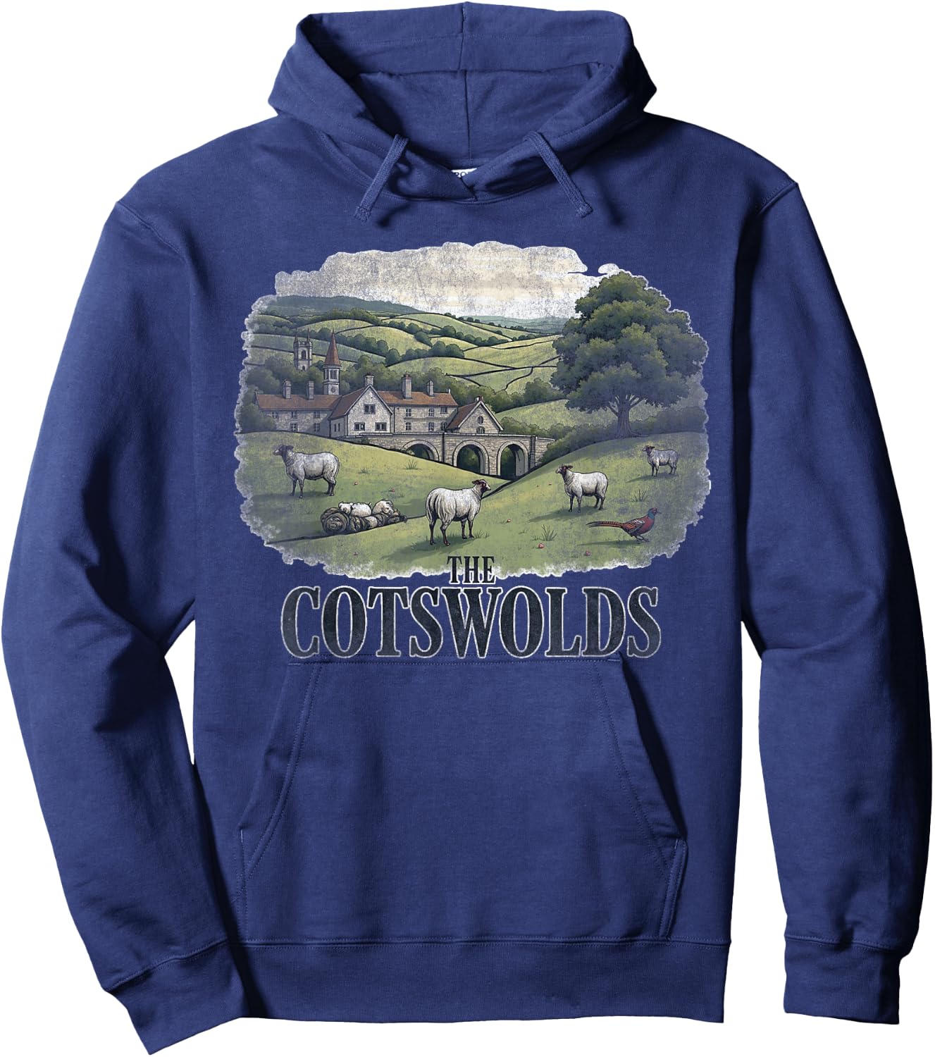 Retro The Cotswolds Landscape Vintage Souvenir Hoodie - Hoodie | Navy
