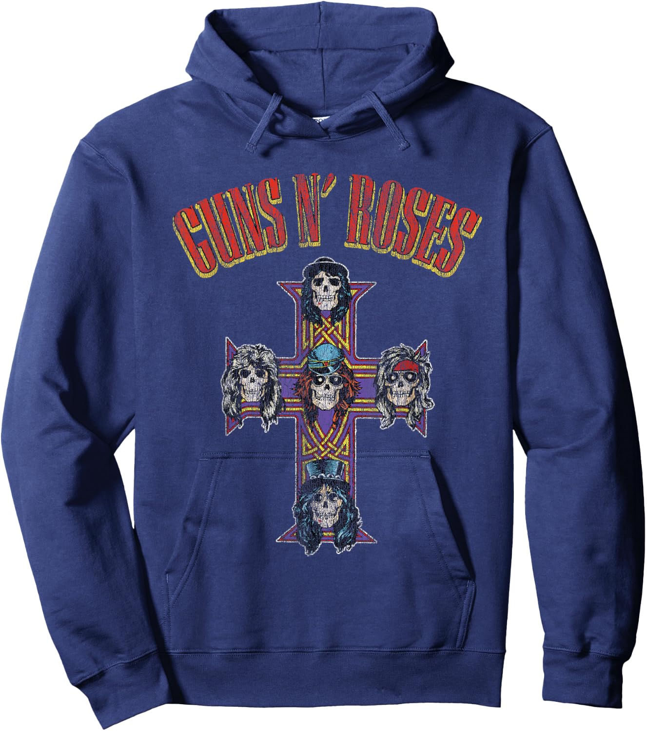 Guns N' Roses Cross Arch Hoodie - Hoodie | Navy