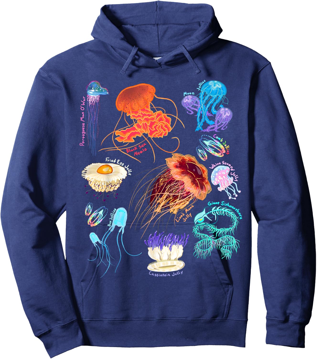 Marine Biology Jellyfish Hoodie - Hoodie | Navy