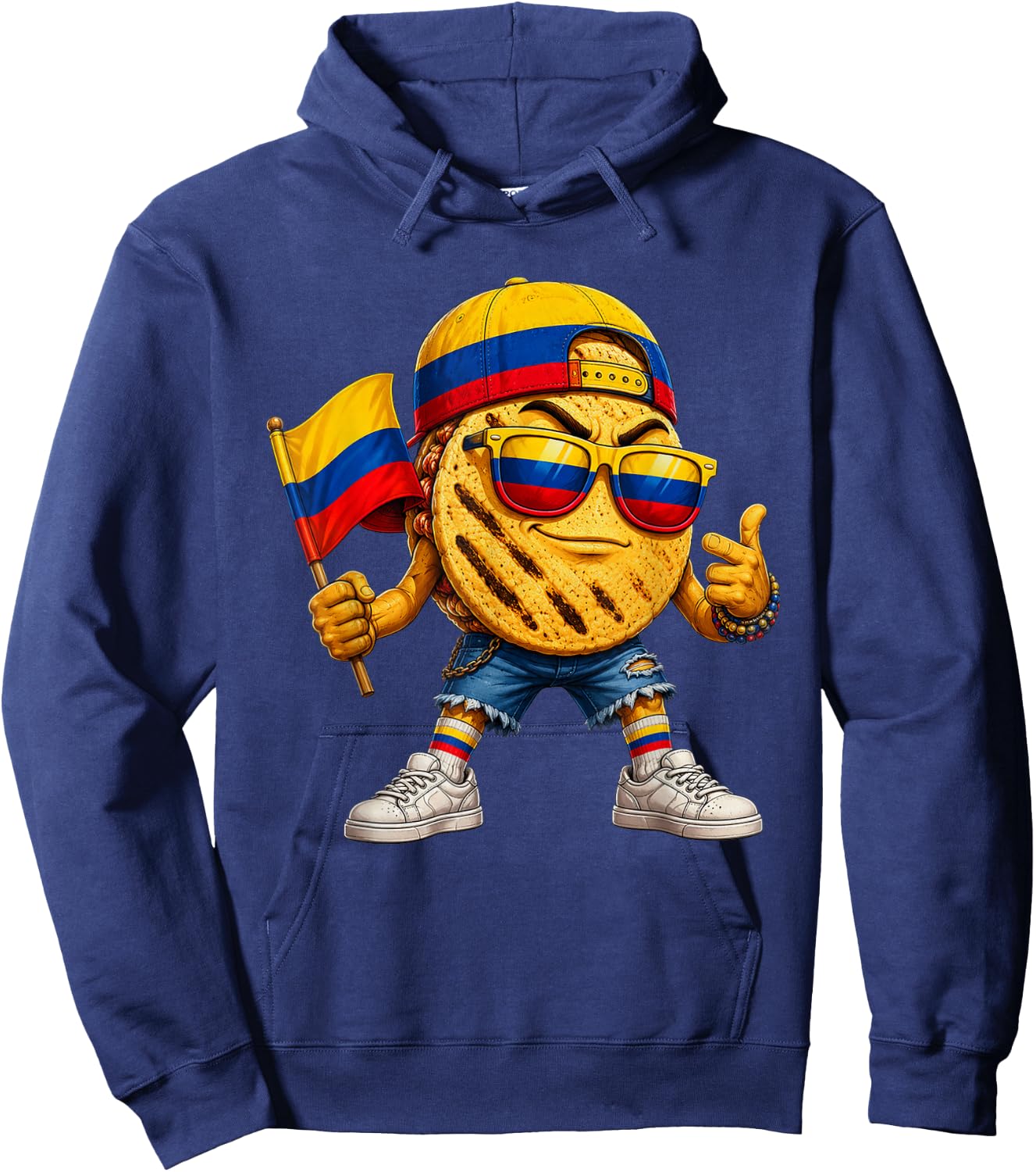 Colombia National Pride Colombia Arepa Flag Hoodie - Hoodie | Navy