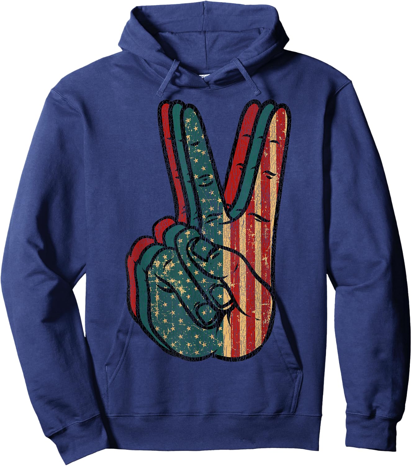 Retro Peace Vintage 60's 70's Hippie Gift Hoodie - Hoodie | Navy