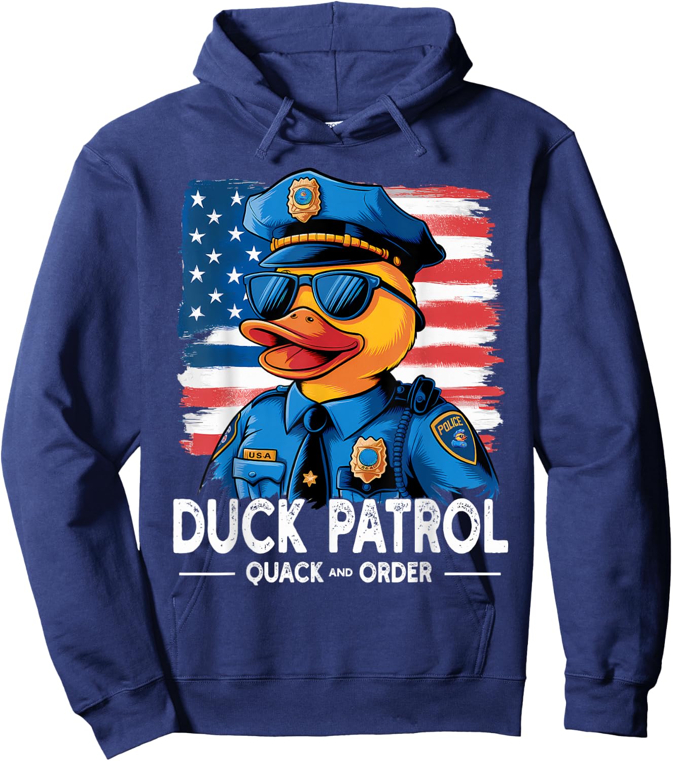 Duck Patrol Funny Police Duck Hoodie - Hoodie | Navy