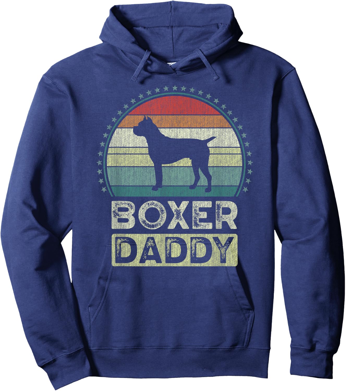 Boxer Daddy, Father's Day, Boxer Dog Dad Hoodie - Hoodie | Navy