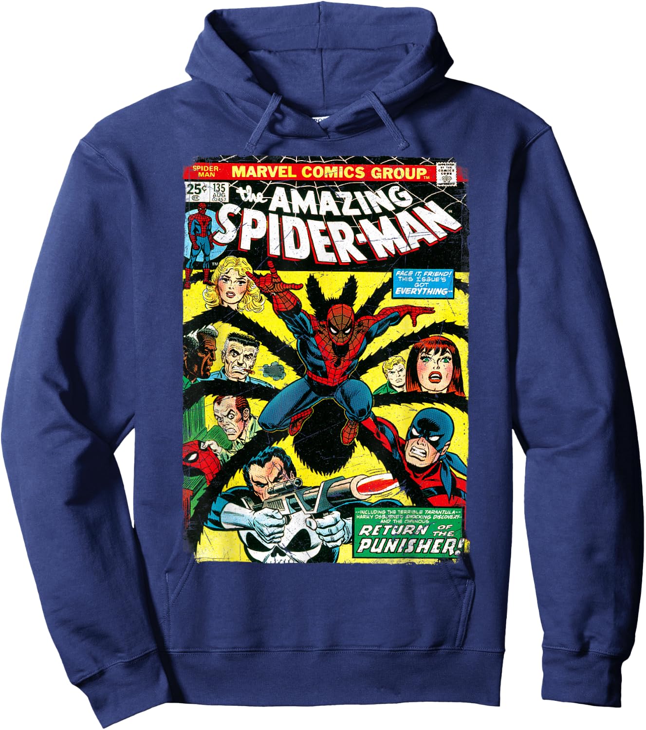 Marvel The Amazing Spider-Man Comic Book Cover Hoodie - Hoodie | Navy
