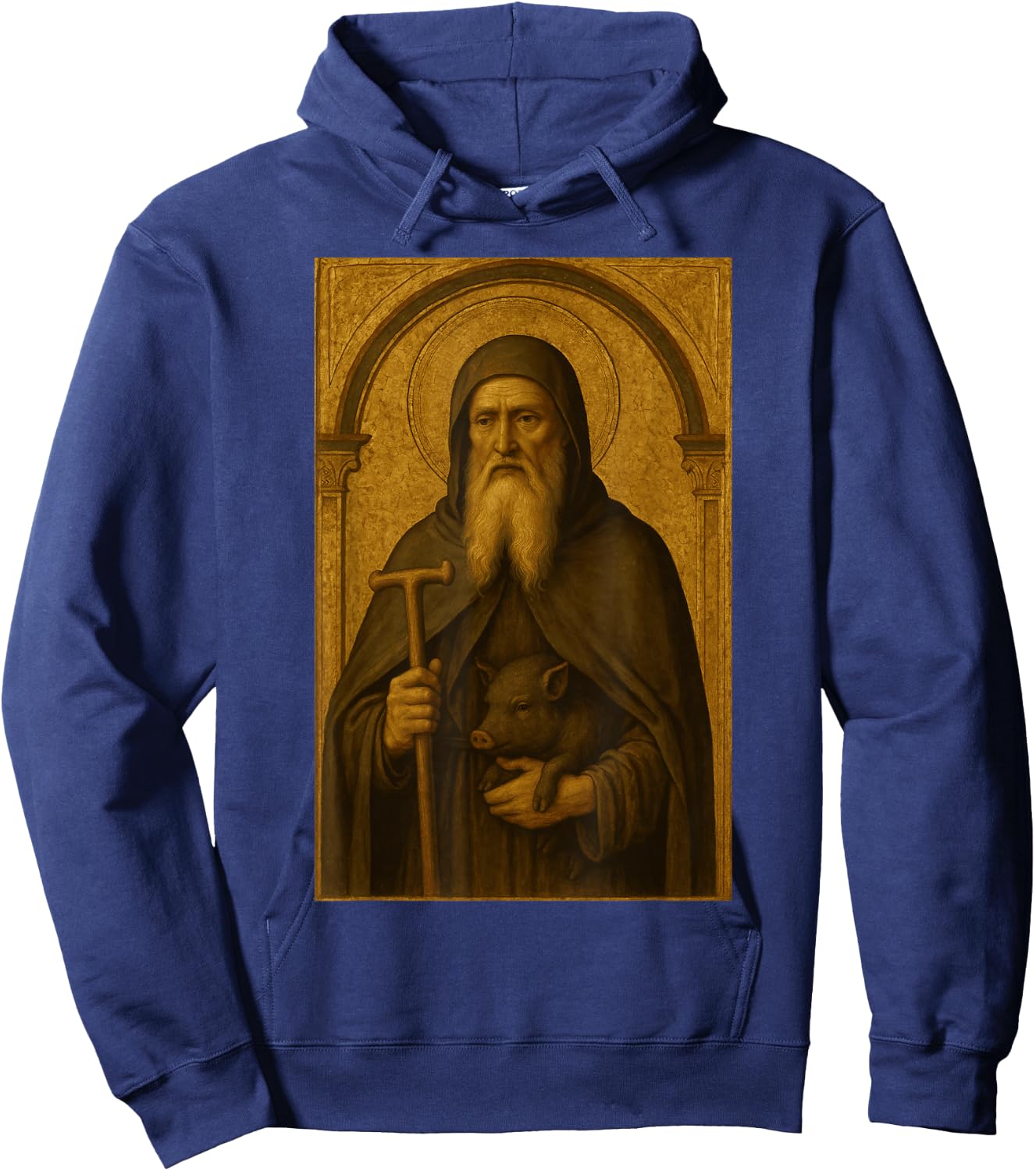 Icône catholique de Saint Antoine abbé Hoodie - Hoodie | Navy
