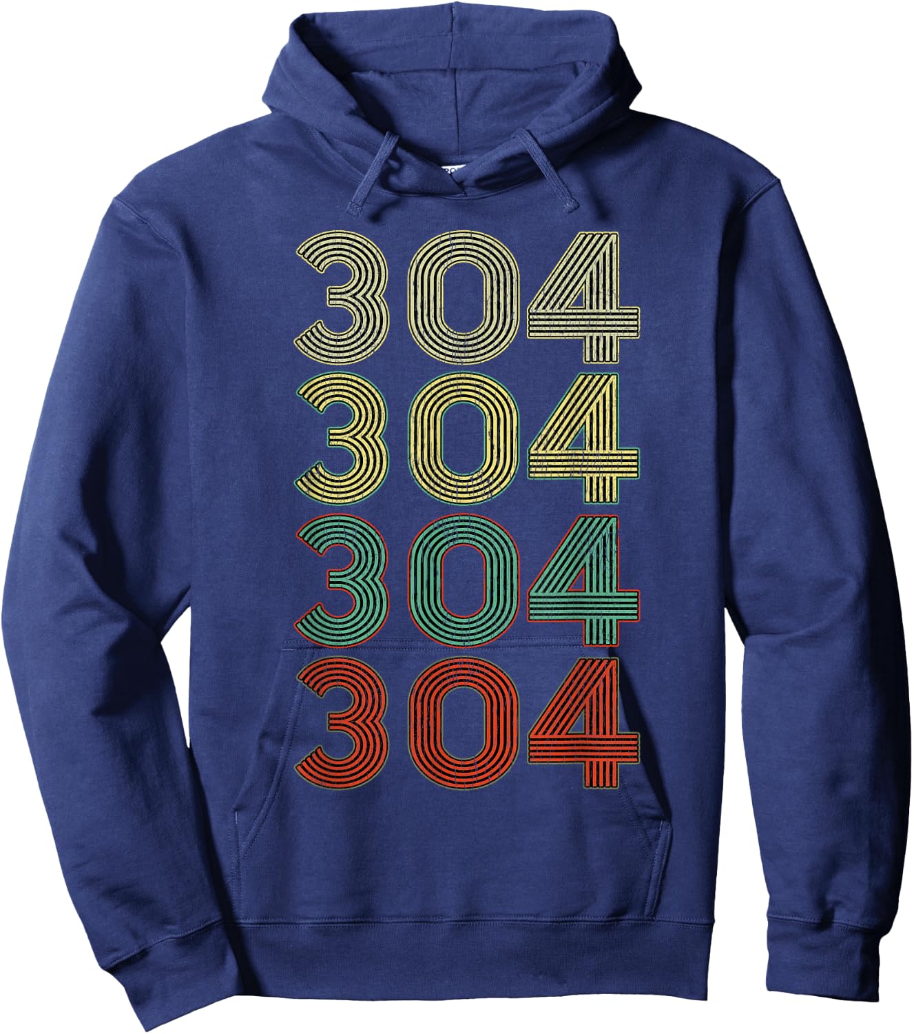 Vintage West Virgina shirt Retro 304 Area Code Hoodie - Hoodie | Navy