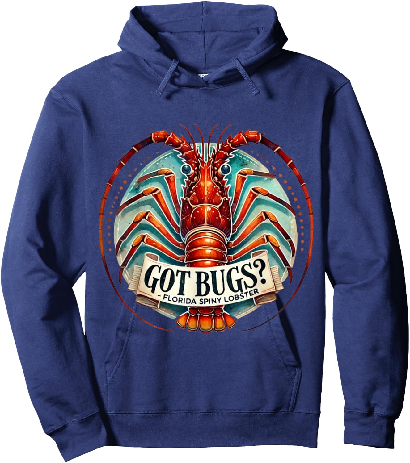 Got Bugs? Florida Keys Spiny Lobster Hoodie - Hoodie | Navy