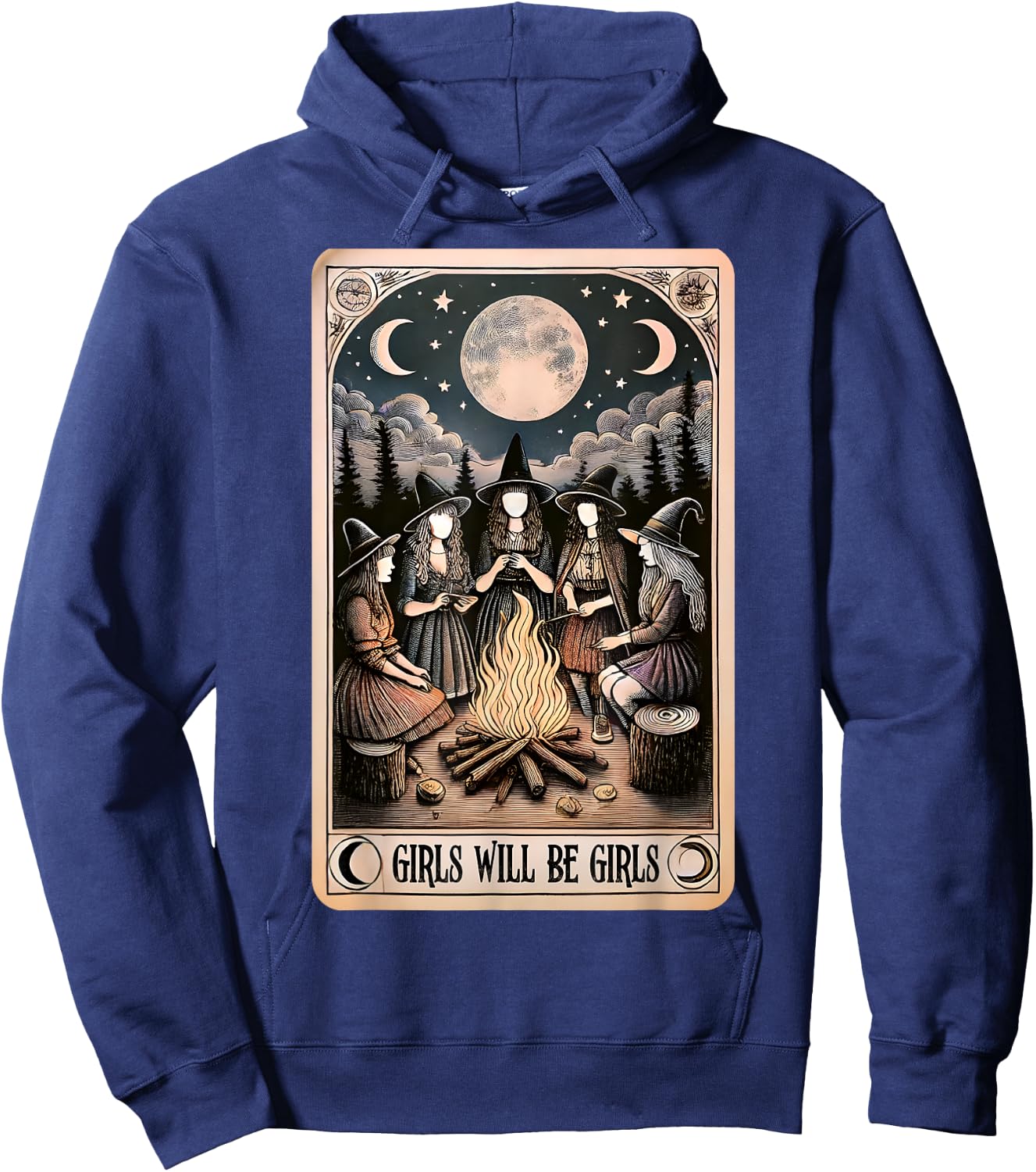 Girl Will Be Girl, Funny Witch, Witchy Vibes Hoodie - Hoodie | Navy