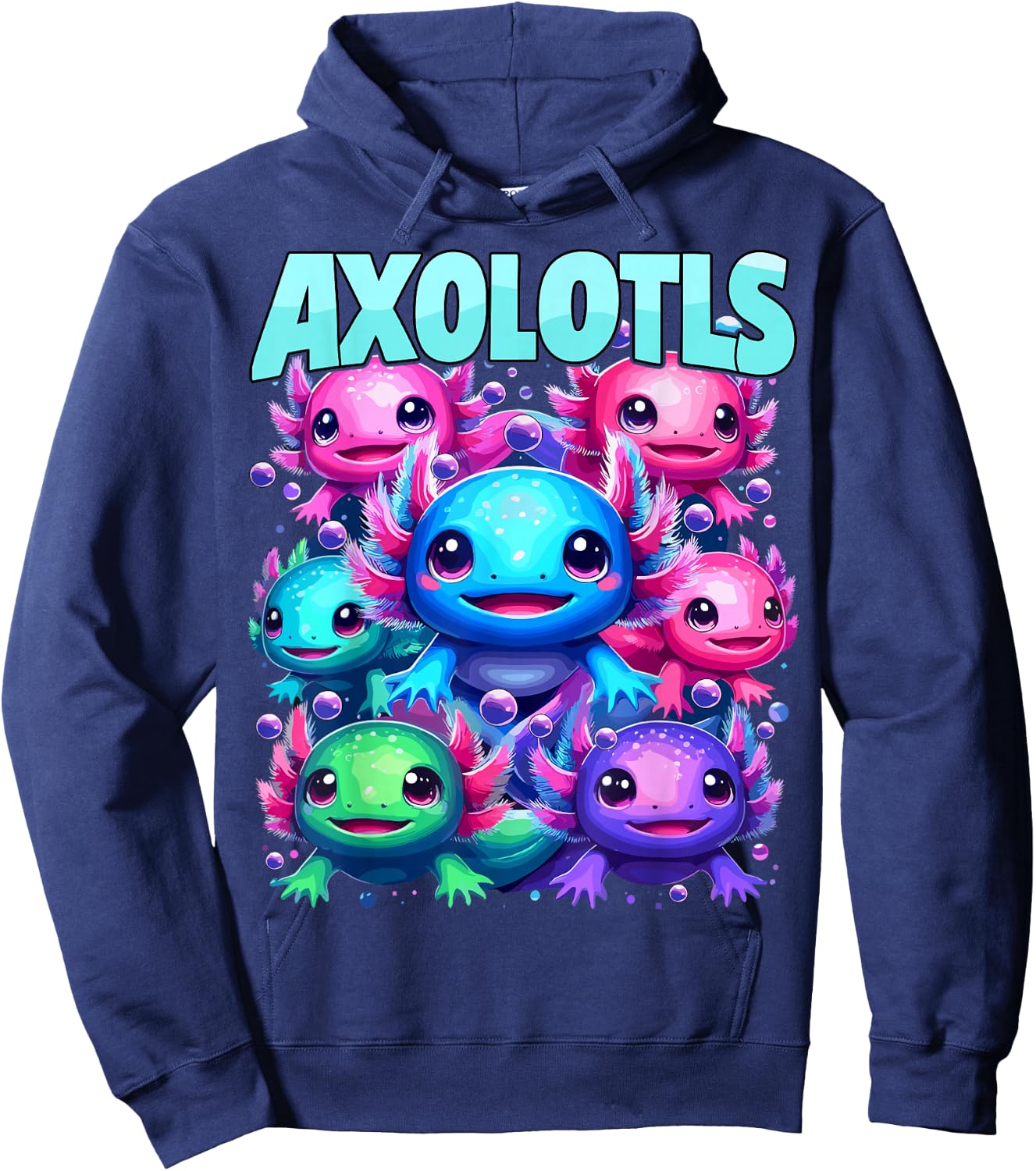 Axolotl Kawaii Funny Axolotls Animals Hoodie - Hoodie | Navy