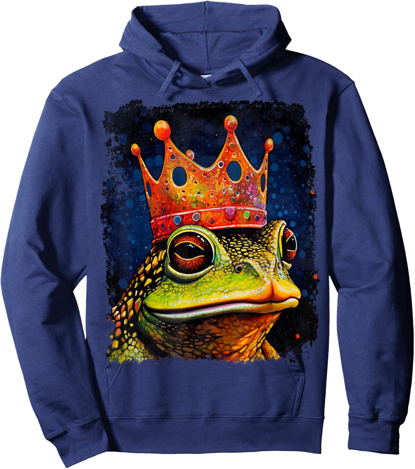 Vintage Toad Frog King Queen Hoodie - Hoodie | Navy