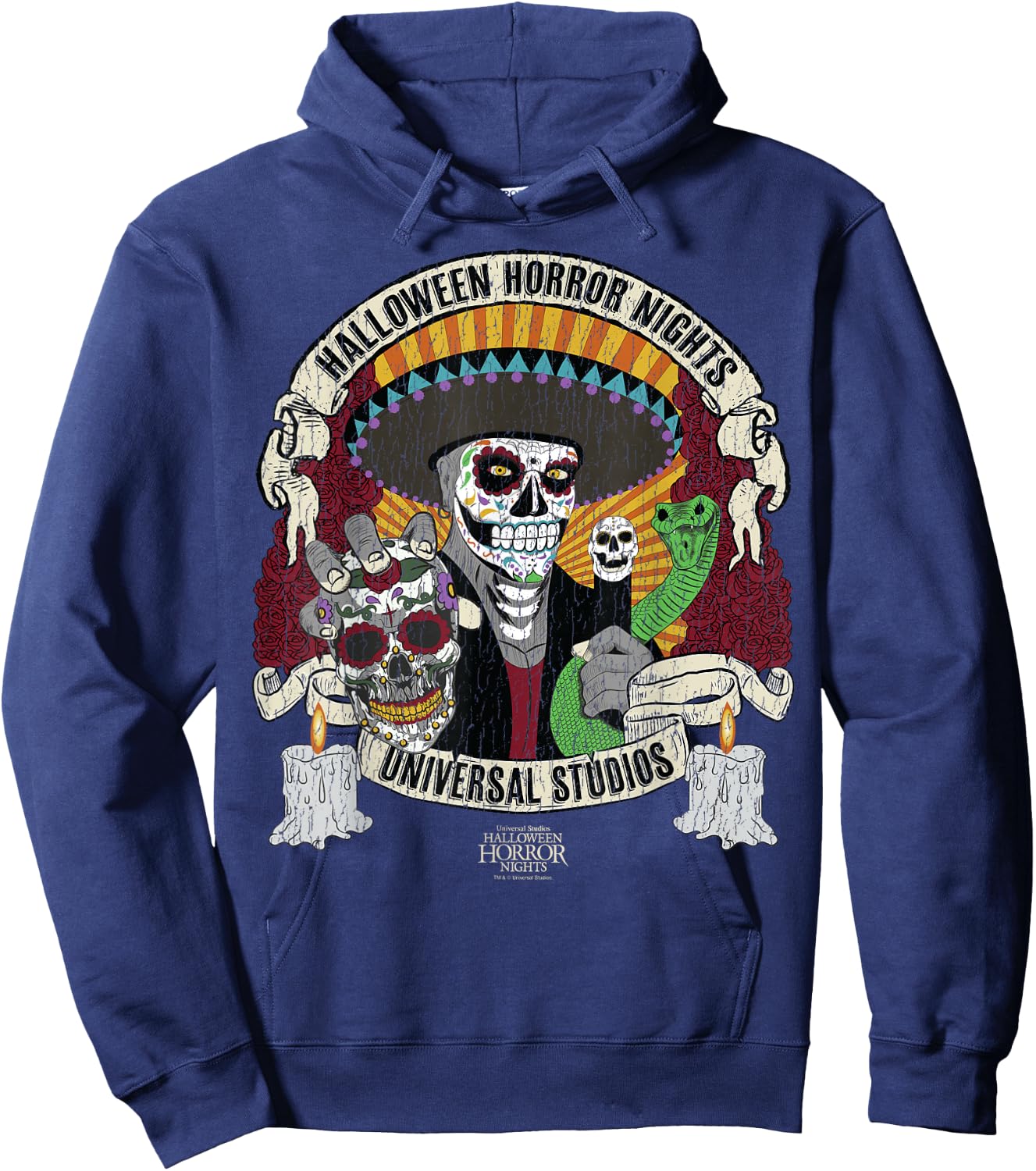Halloween Horror Nights HHN Dia De Los Muertos Hoodie - Hoodie | Navy