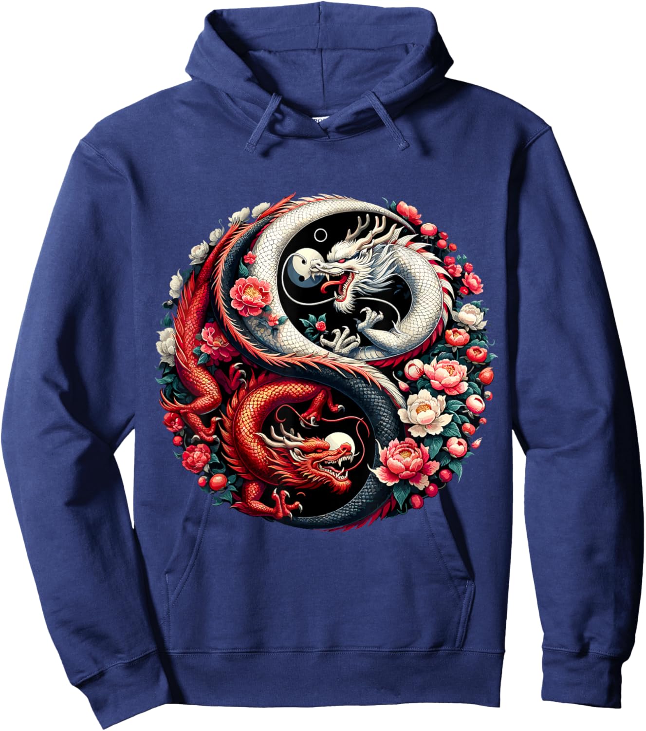 Dragon Yin Yang Chinese Dragon Year Hoodie - Hoodie | Navy
