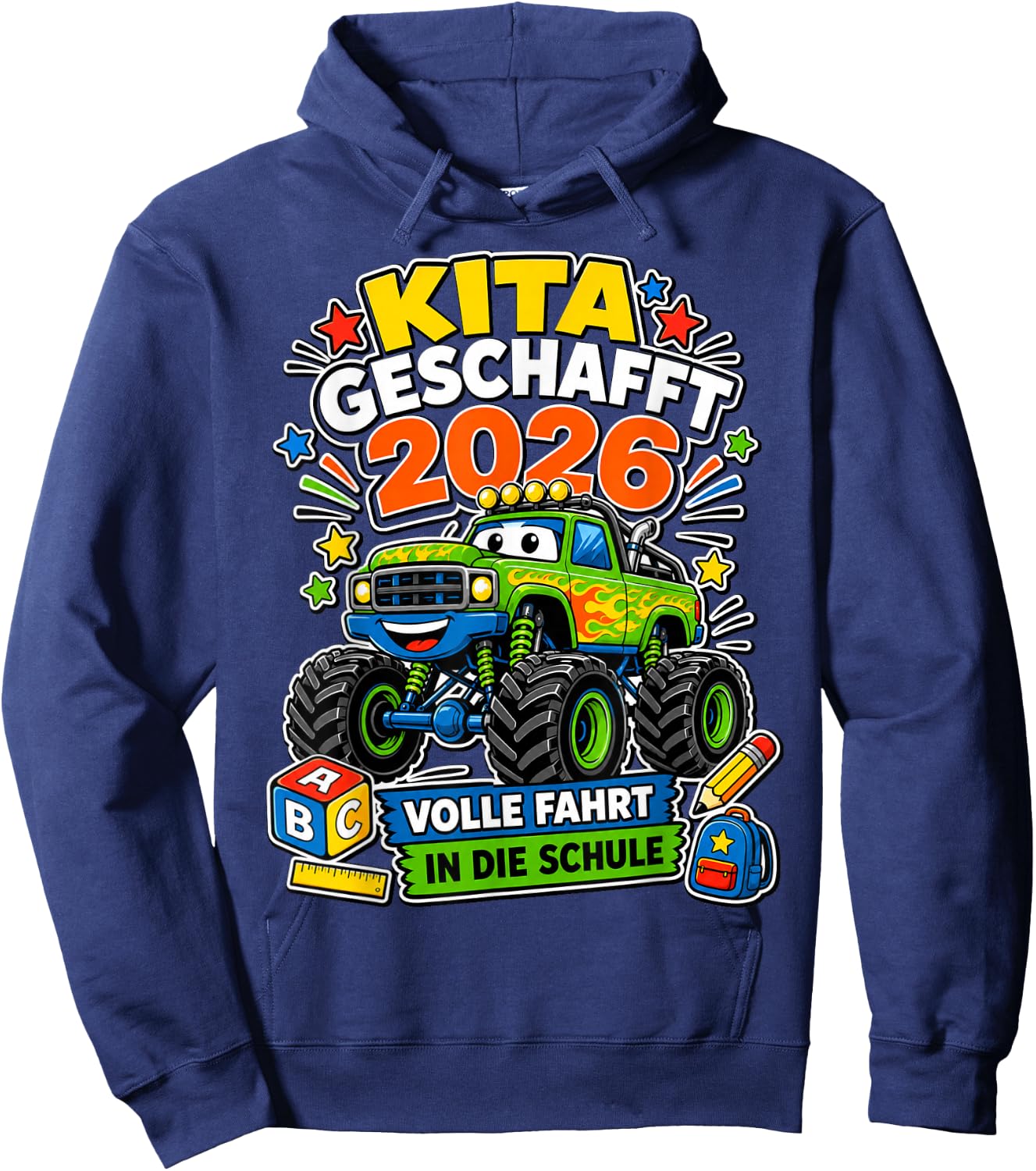 Kita Geschafft 2026 Volle Fahrt Jungen Hoodie - Hoodie | Navy