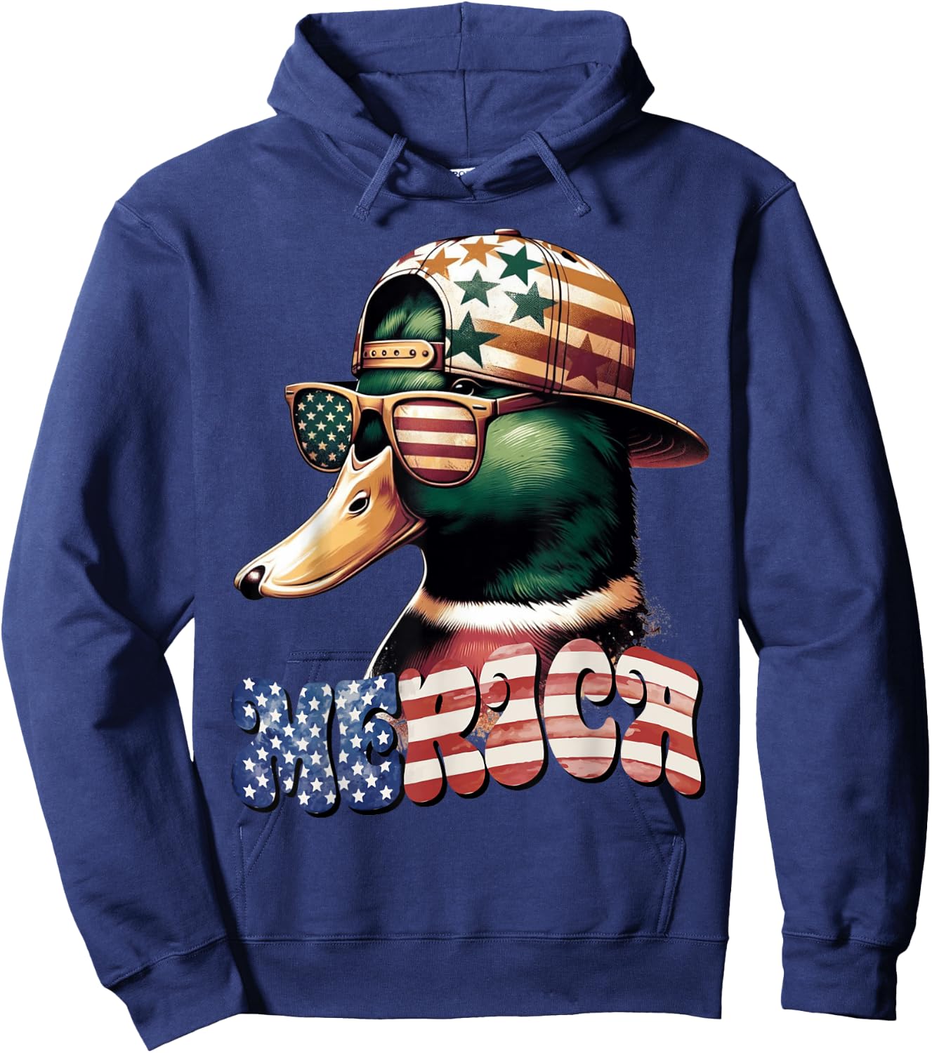 Funny America Duck 4th of July Hoodie - Hoodie | Navy