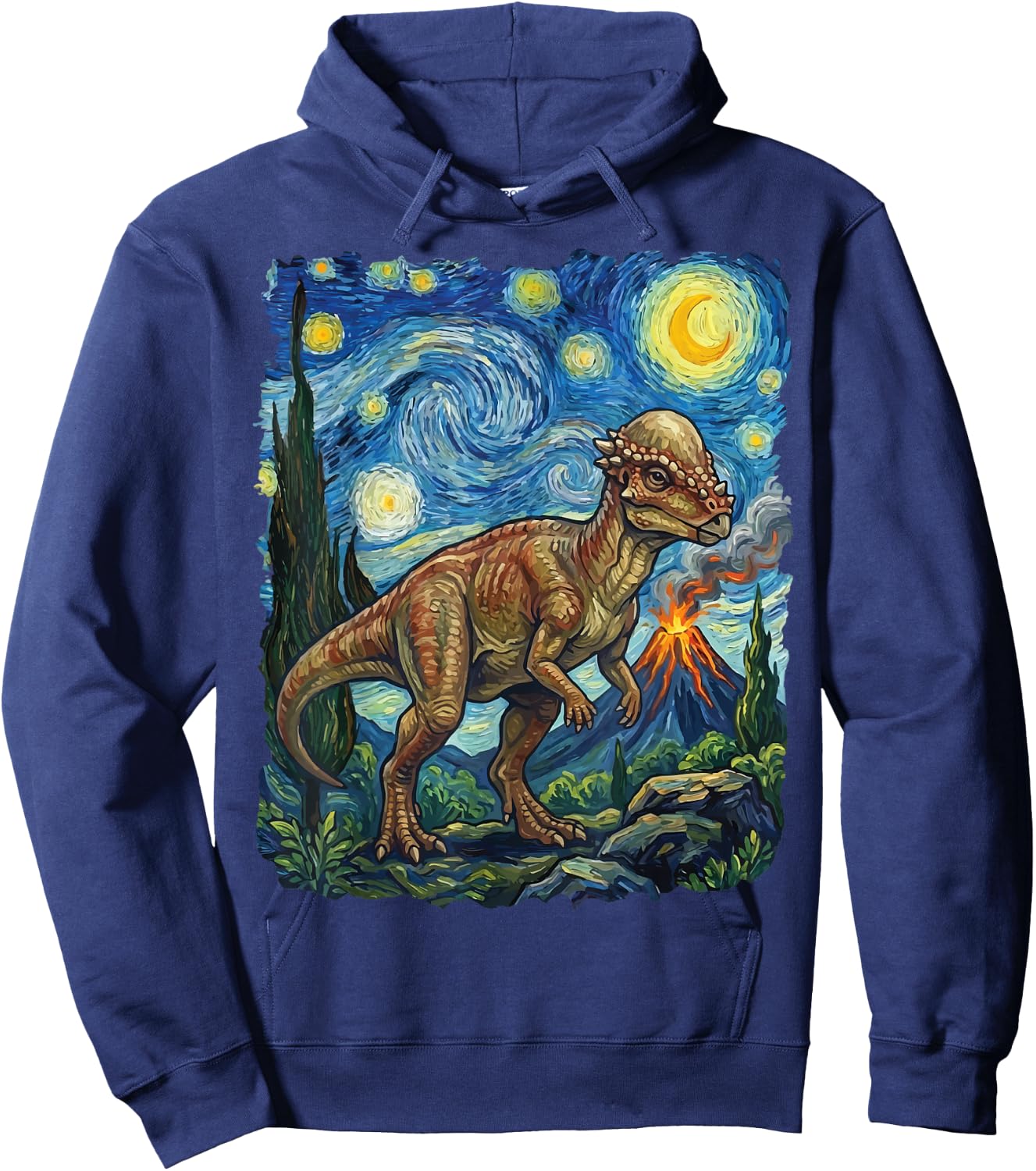 Pachycephalosaurus Starry Night Hoodie - Hoodie | Navy