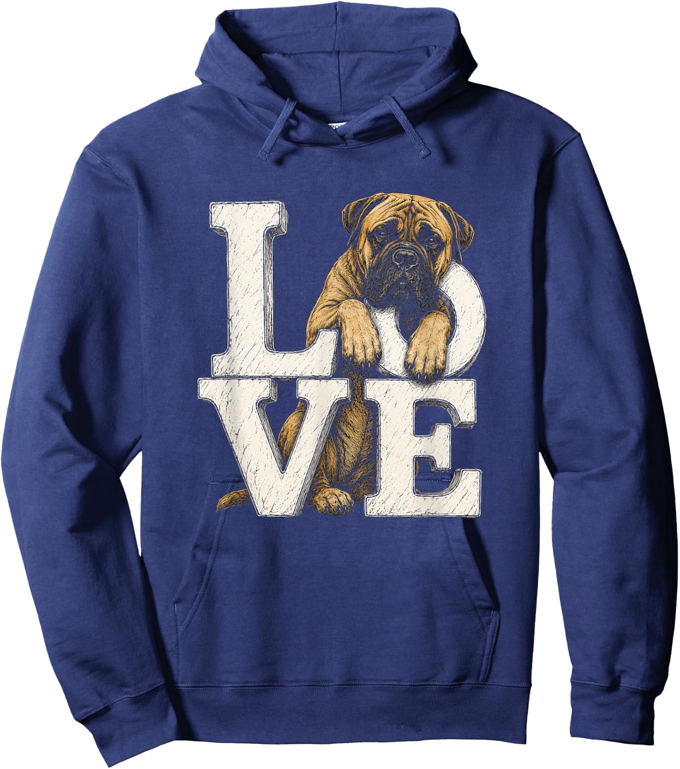 Bullmastiff Love Artwork Design Hoodie - Hoodie | Navy