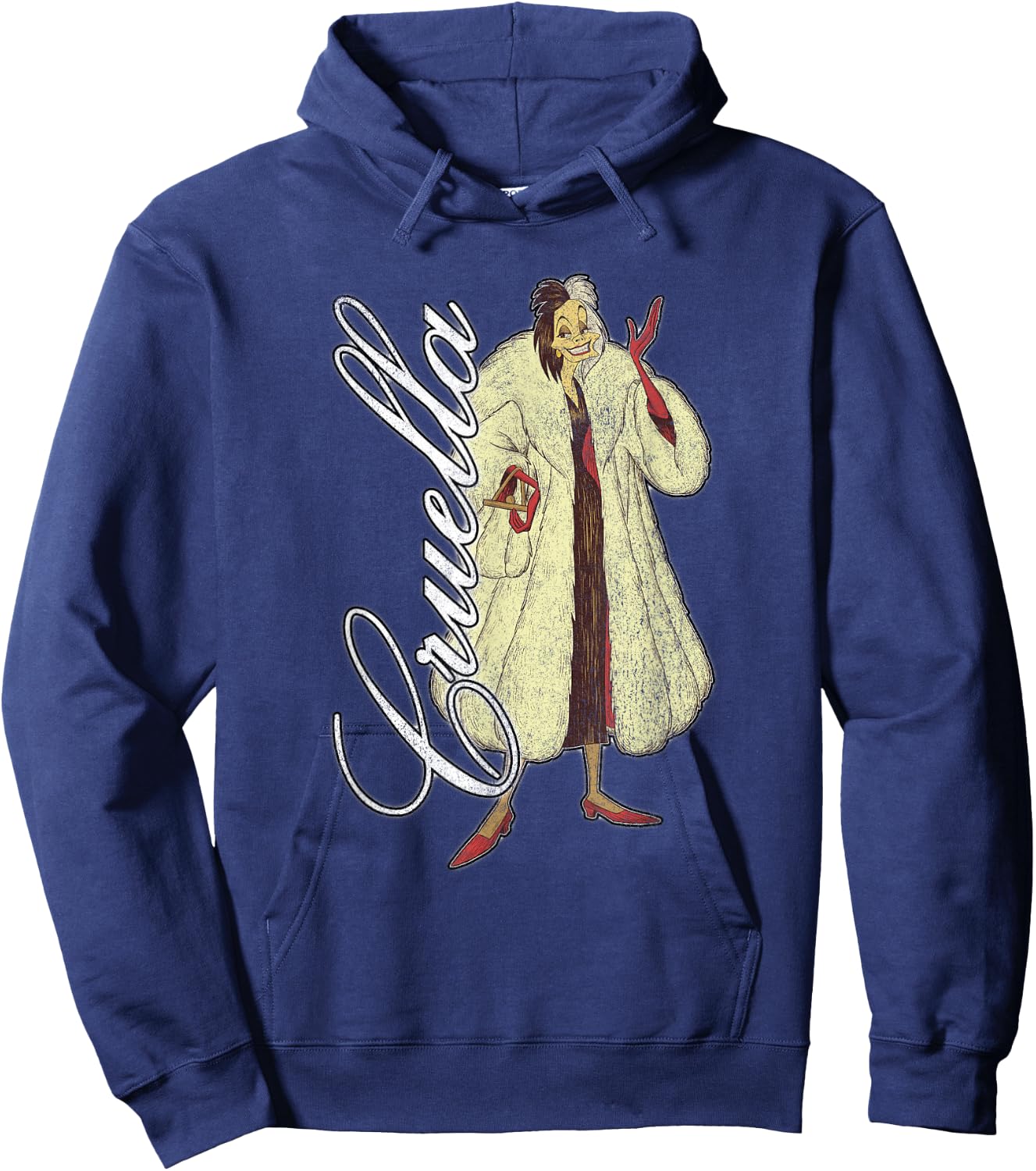Disney 101 Dalmatians Cruella Distressed Hoodie - Hoodie | Navy