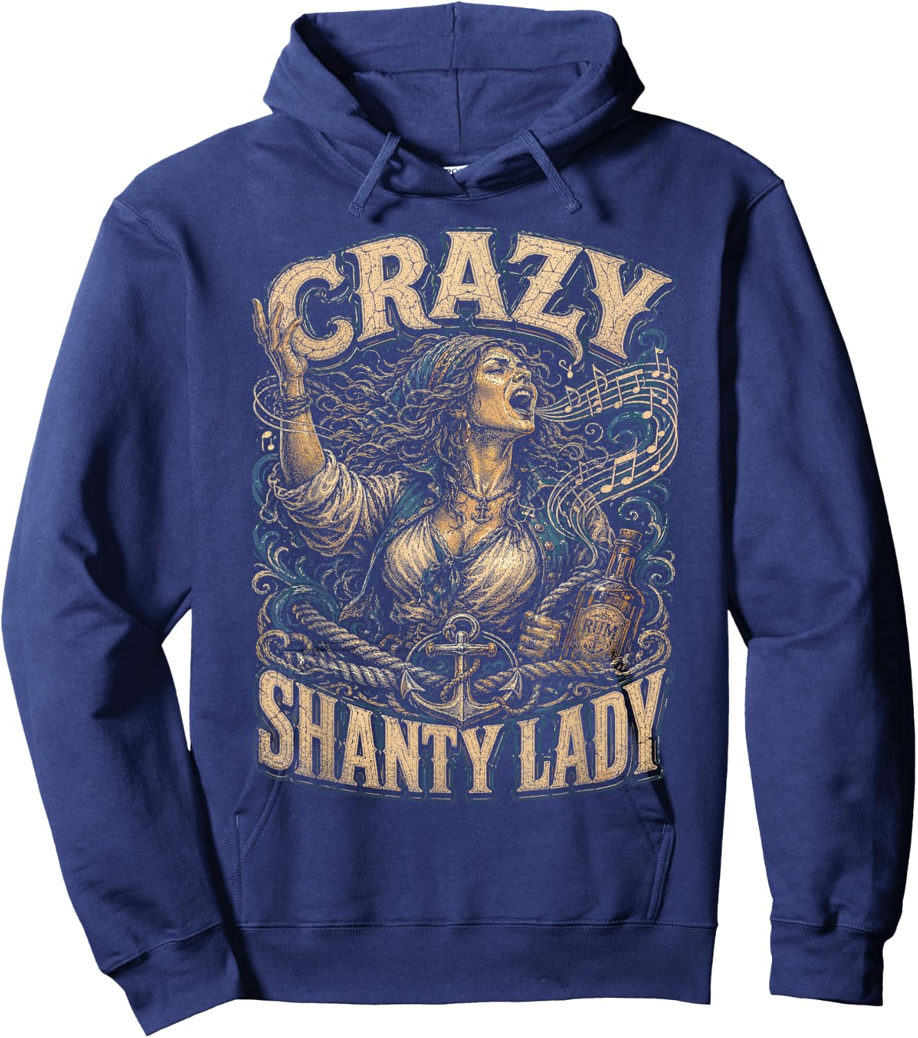 Sailors Sea Shanty Crazy Shanty Lady Hoodie - Hoodie | Navy