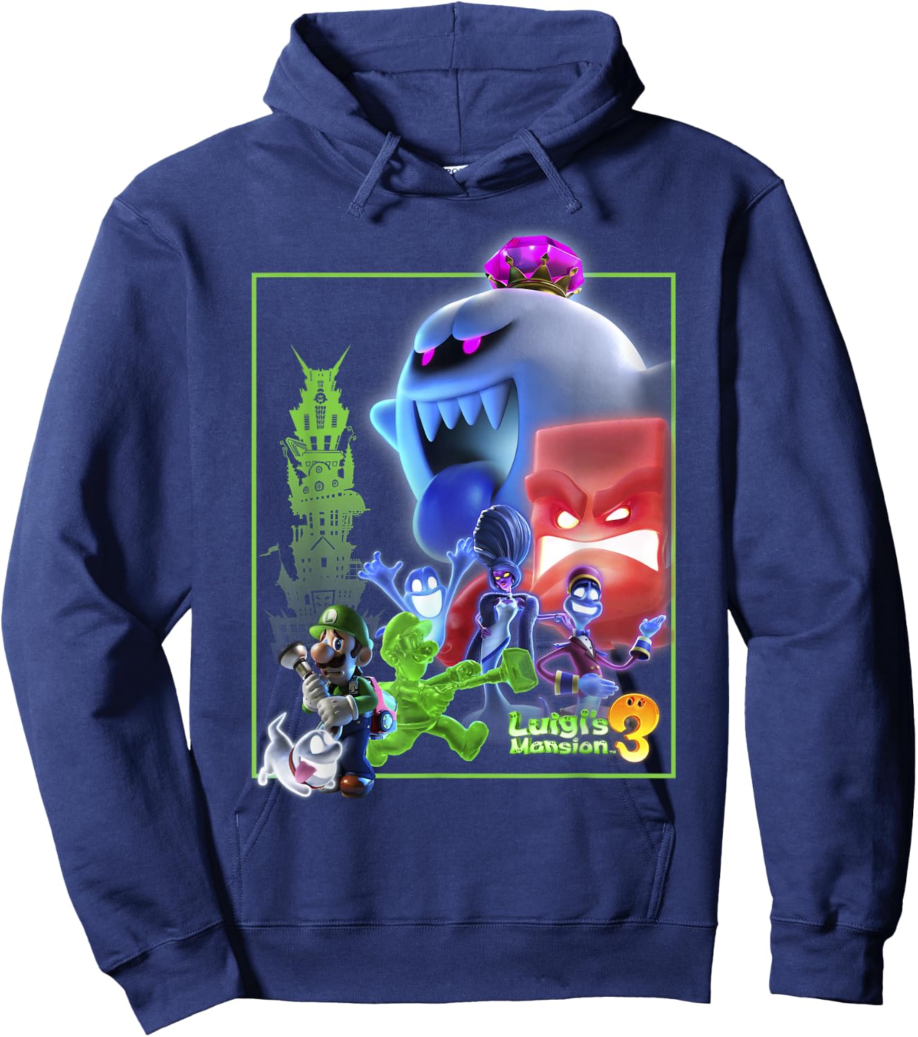 Luigi's Mansion 3 Collage Poster Hoodie - Hoodie | Navy