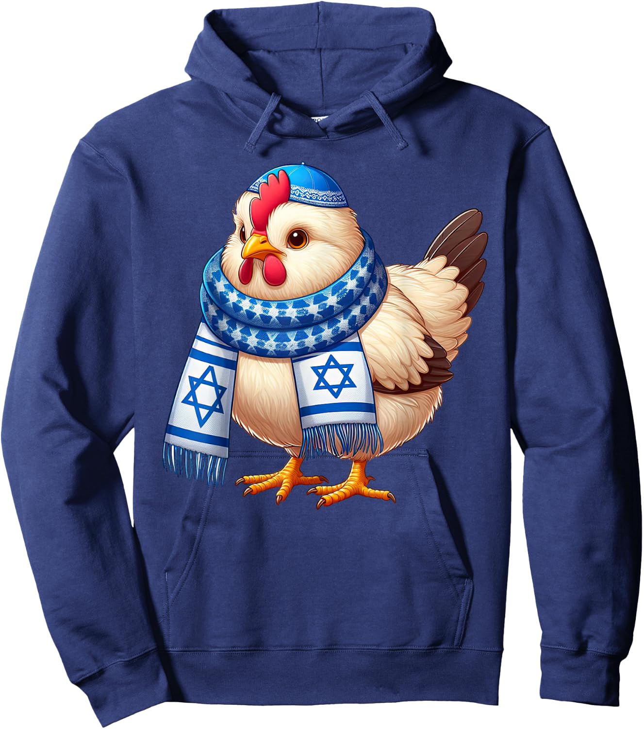 Funny Jewish Chicken Hanukkah Pajamakah Hoodie - Hoodie | Navy