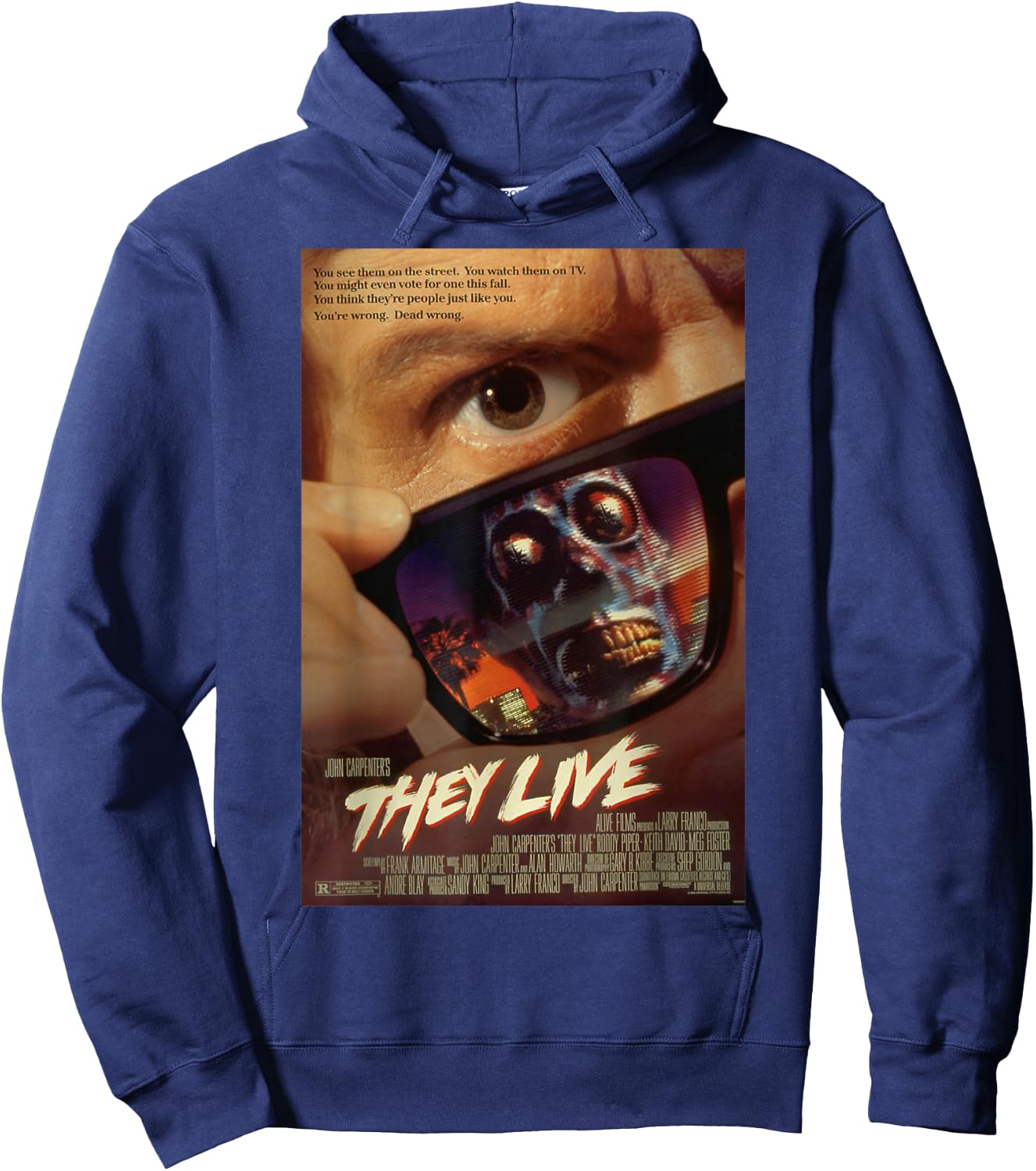 They Live Sunglasses Poster Hoodie - Hoodie | Navy