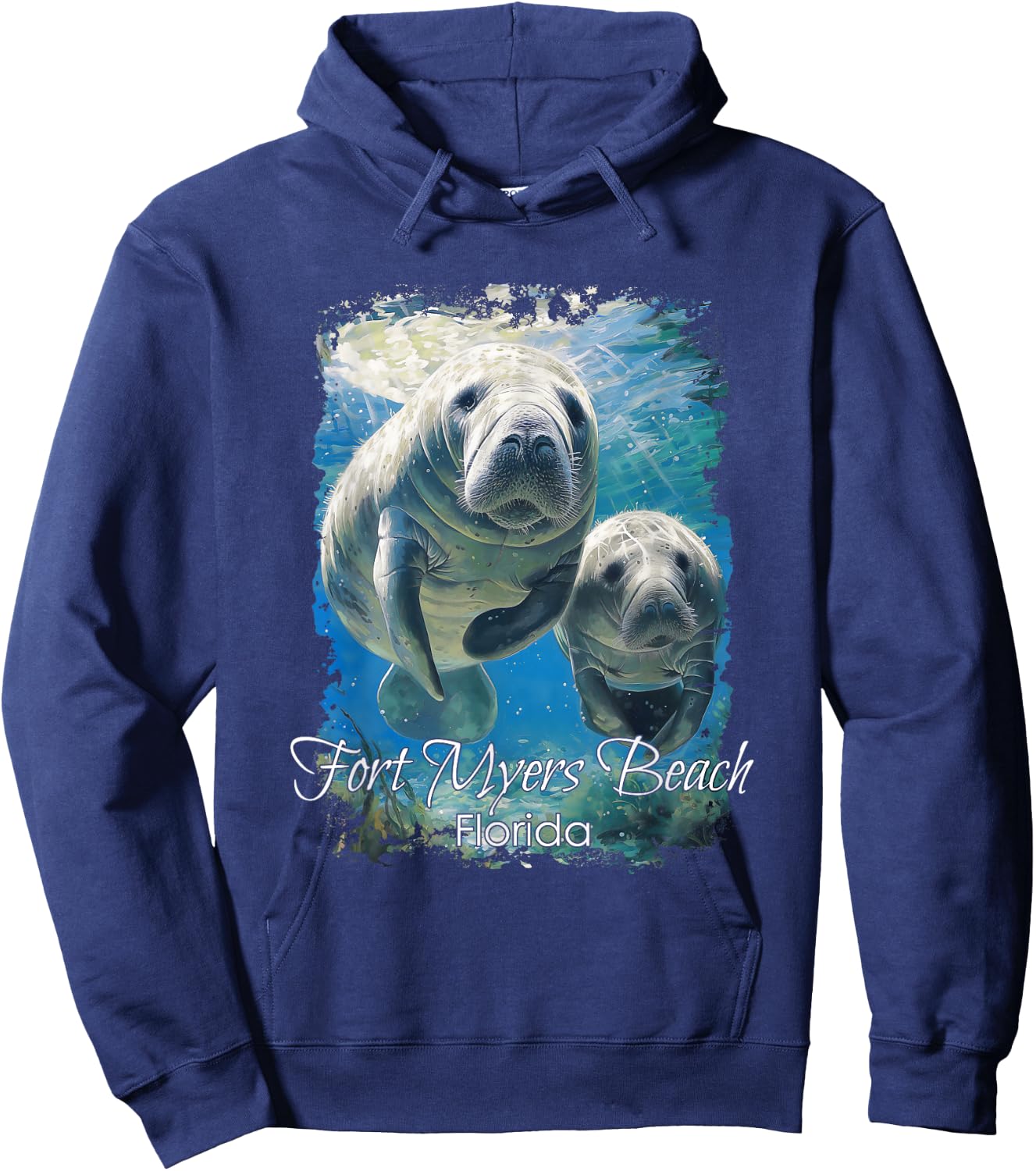 Fort Myers Beach Florida Love The Manatees Hoodie - Hoodie | Navy