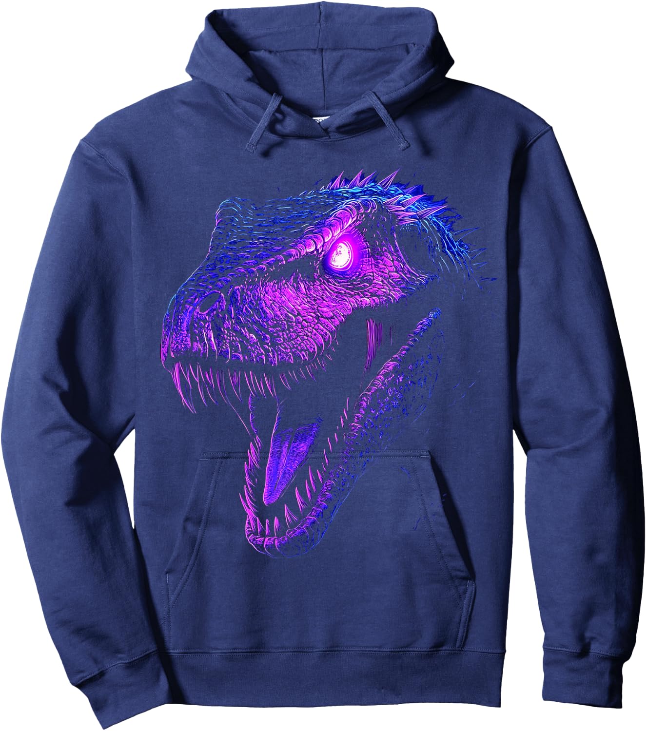 Dinosaur Blue Eyes Graphic Art Dinosaur Hoodie - Hoodie | Navy
