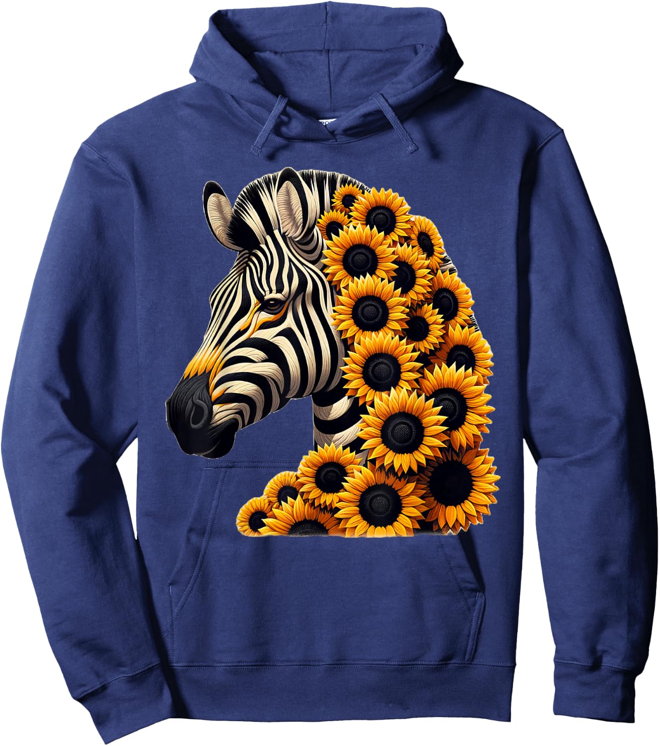 Sunflower Zebra Flower Gardening Floral Hoodie - Hoodie | Navy