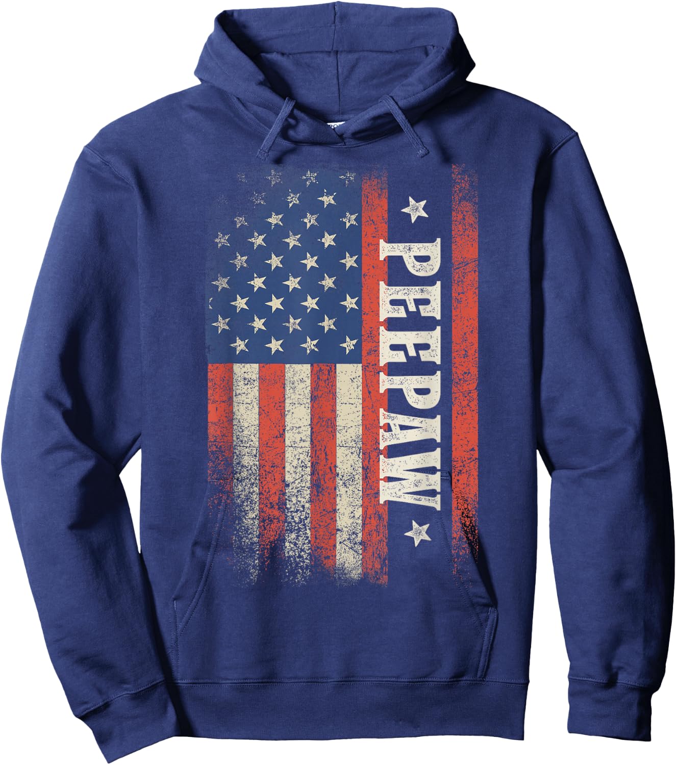 Peepaw American Flag Patriotic USA Vintage Hoodie - Hoodie | Navy